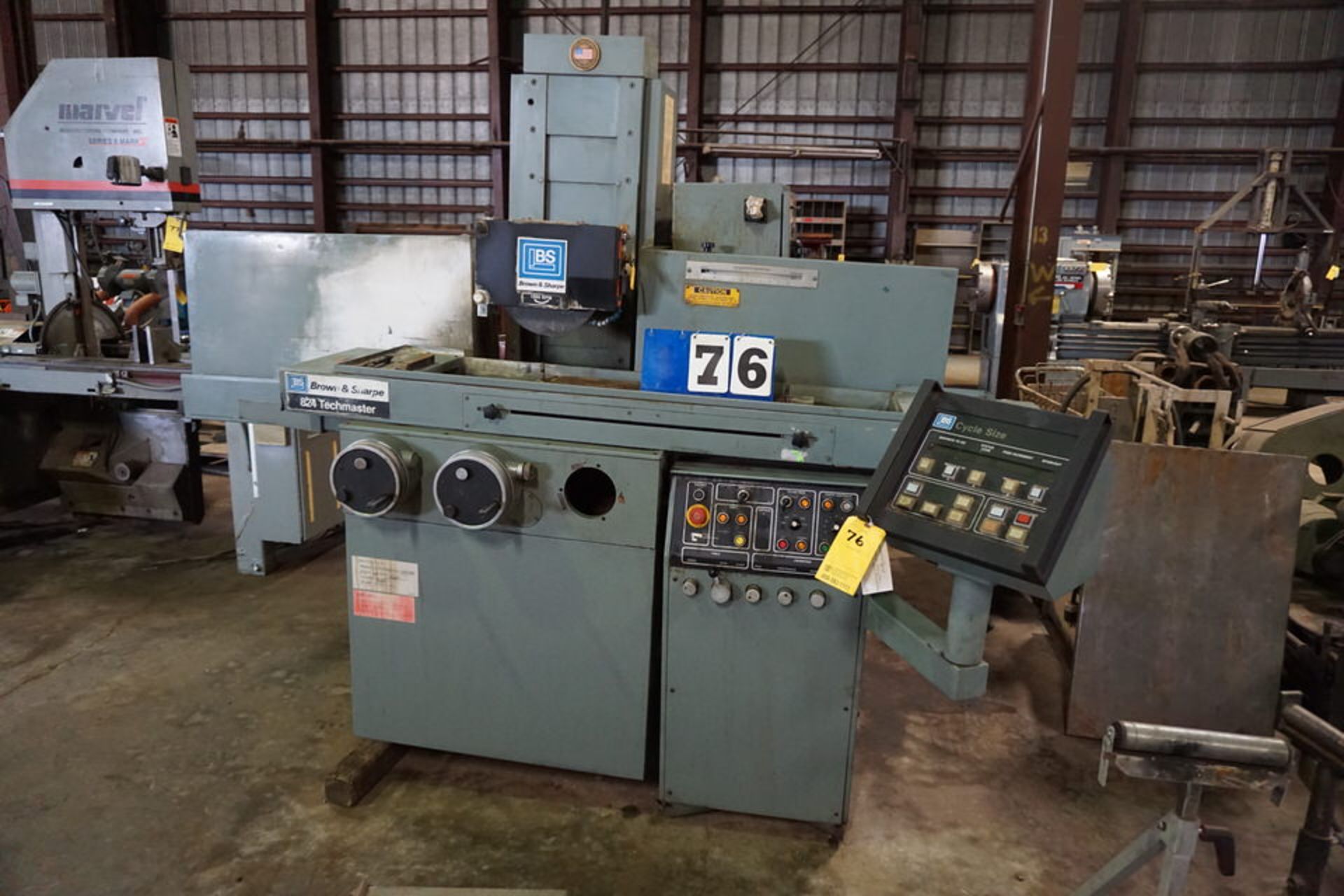 BROWN & SHARPE SURFACE GRINDER, MODEL; 824 TECH MASTER, BROWN & SHARPE CYCLE SIZE CONTROL