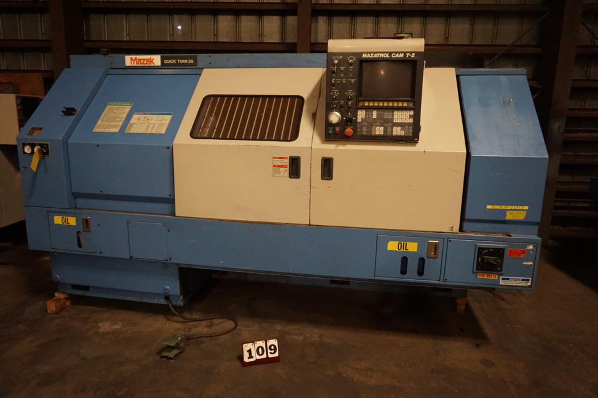 MAZAK QUICK TURN 35 CNC LATHE, 10" CHUCK, 24 POSITION TURRENT, MAZATROL CAM T-2 CTRL, DOM: 2011