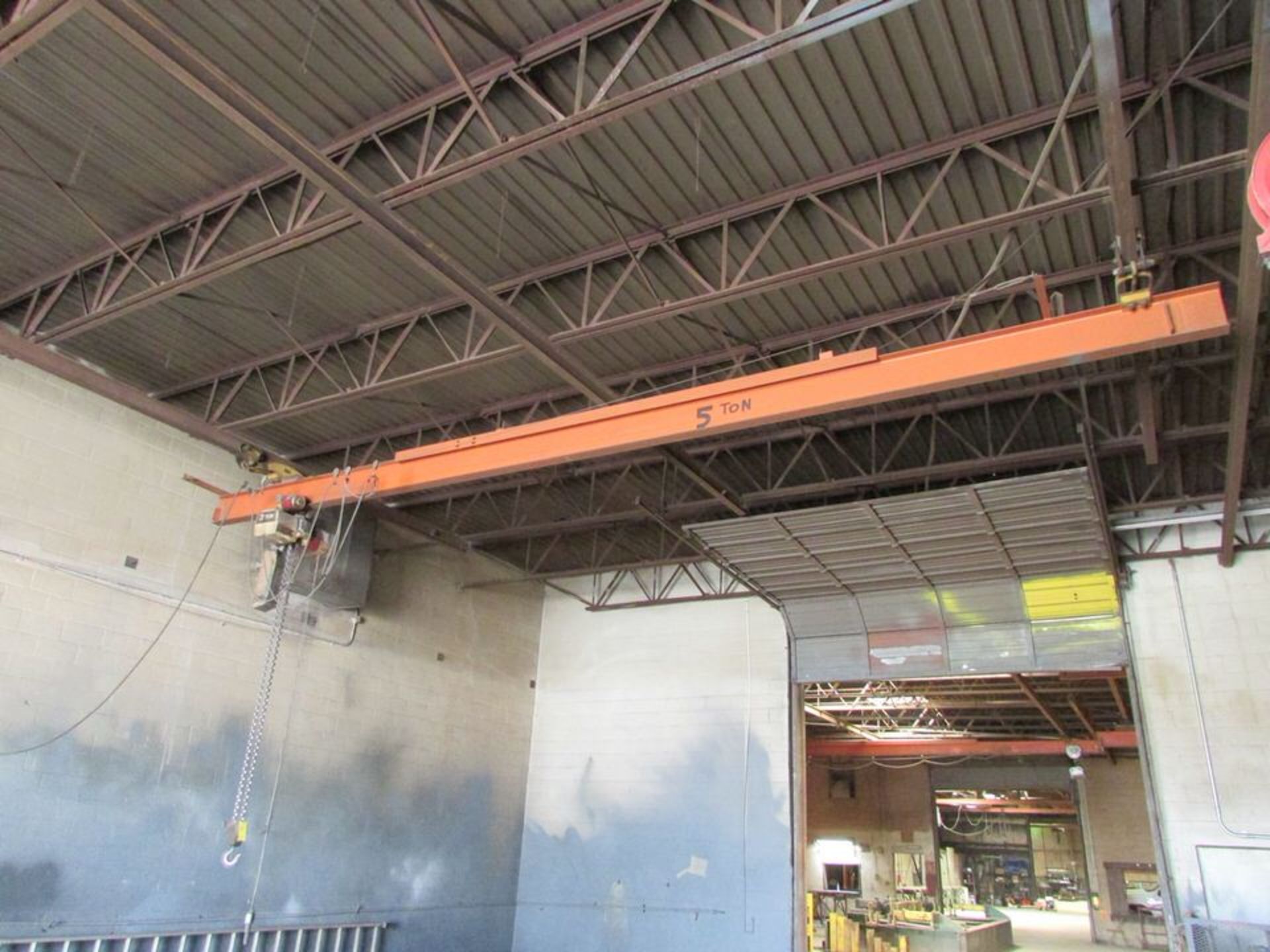 Approx. 30' Span Bridge Crane; With Coffing 3-Ton Electric Chain Hoist; Motorized I-Beam Trolley and