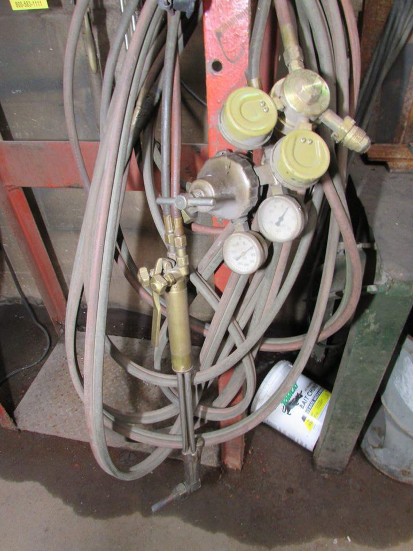 (2) Oxy Acetylene Cylinder Torch Racks; With Torch Hose, (7) Pressure Regulators and (4) Torches ( - Image 6 of 9