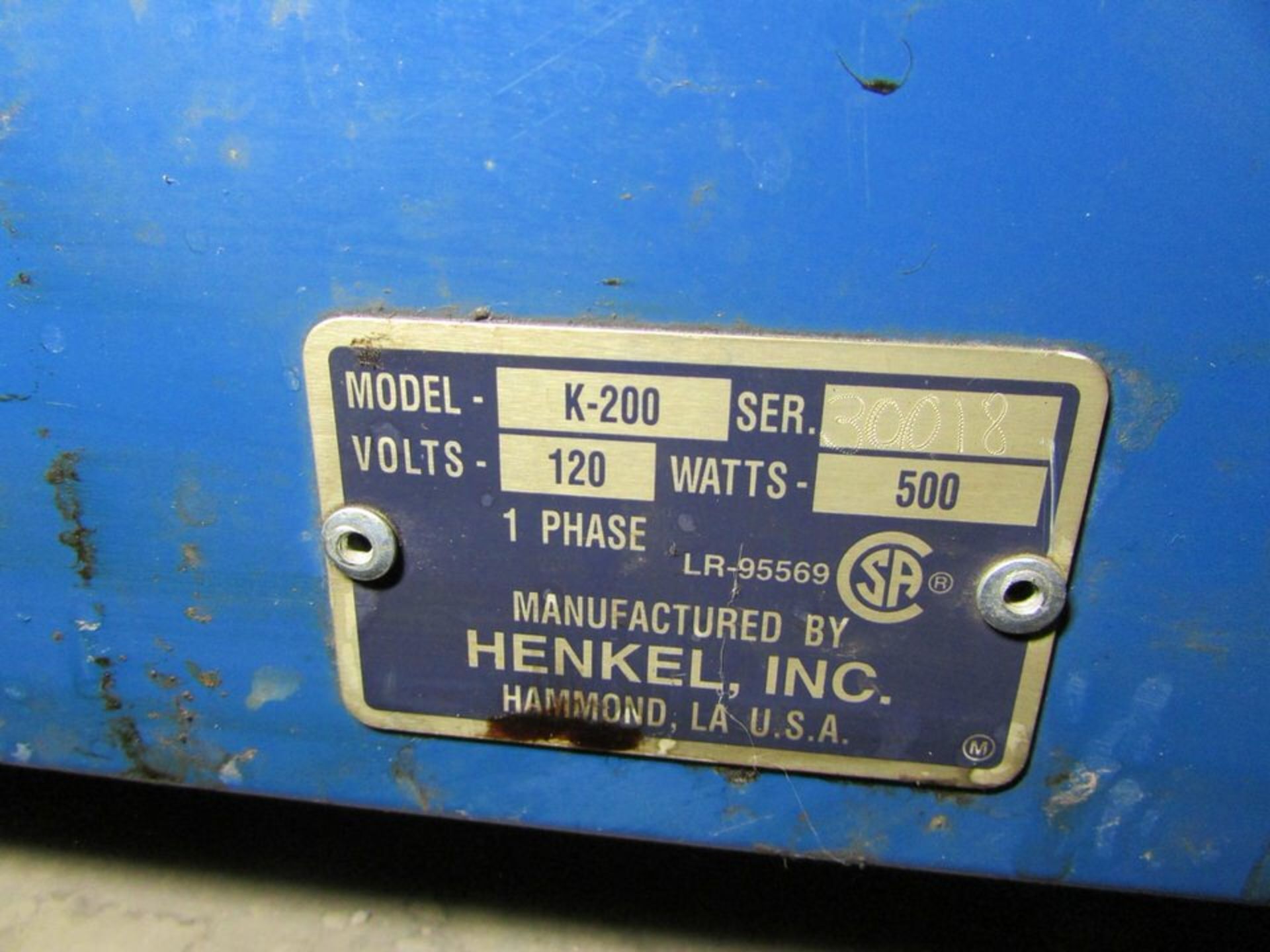 Henkel K-200 500W Welding Rod Oven, 120V, s/n- 30018 (Loc. Bldg. 1) - Image 4 of 4