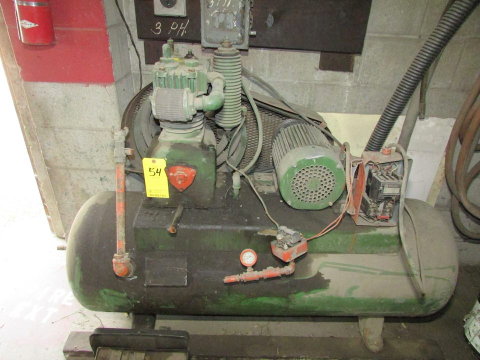 Gardner Denver 5HP Horizontal Tank Mounted Air Compressor, 3PH (Loc. Maint. Bldg.) - Image 2 of 7