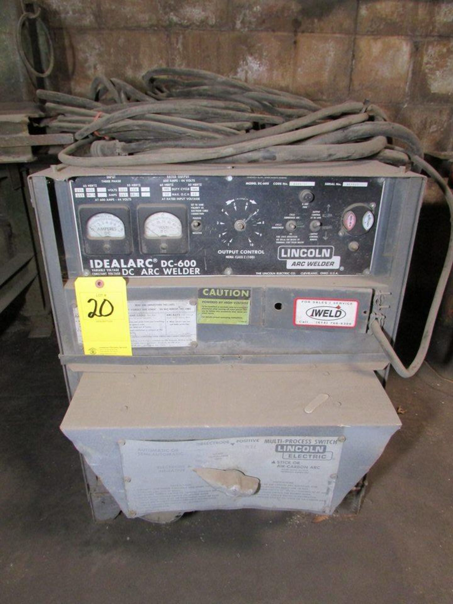 Lincoln Electric Idealarc DC-600 VV CV DC Arc Welding Power Source, 600A 44V 100% Duty Cycle 72 - Image 2 of 8