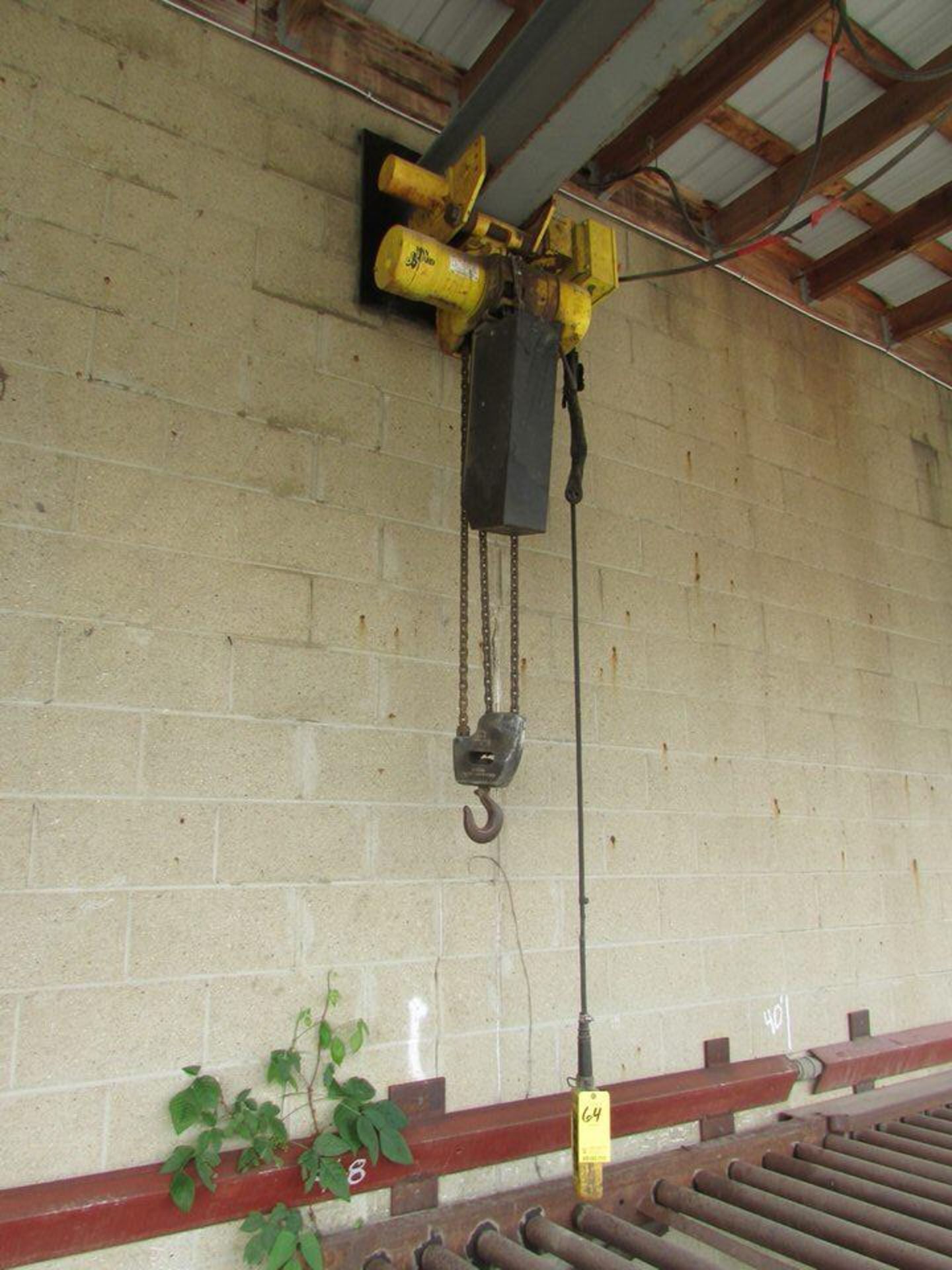 Budgit 3-Ton Electric Chain Hoist; with Motorized I-Beam Trolley and 4-Button Control Pendant (
