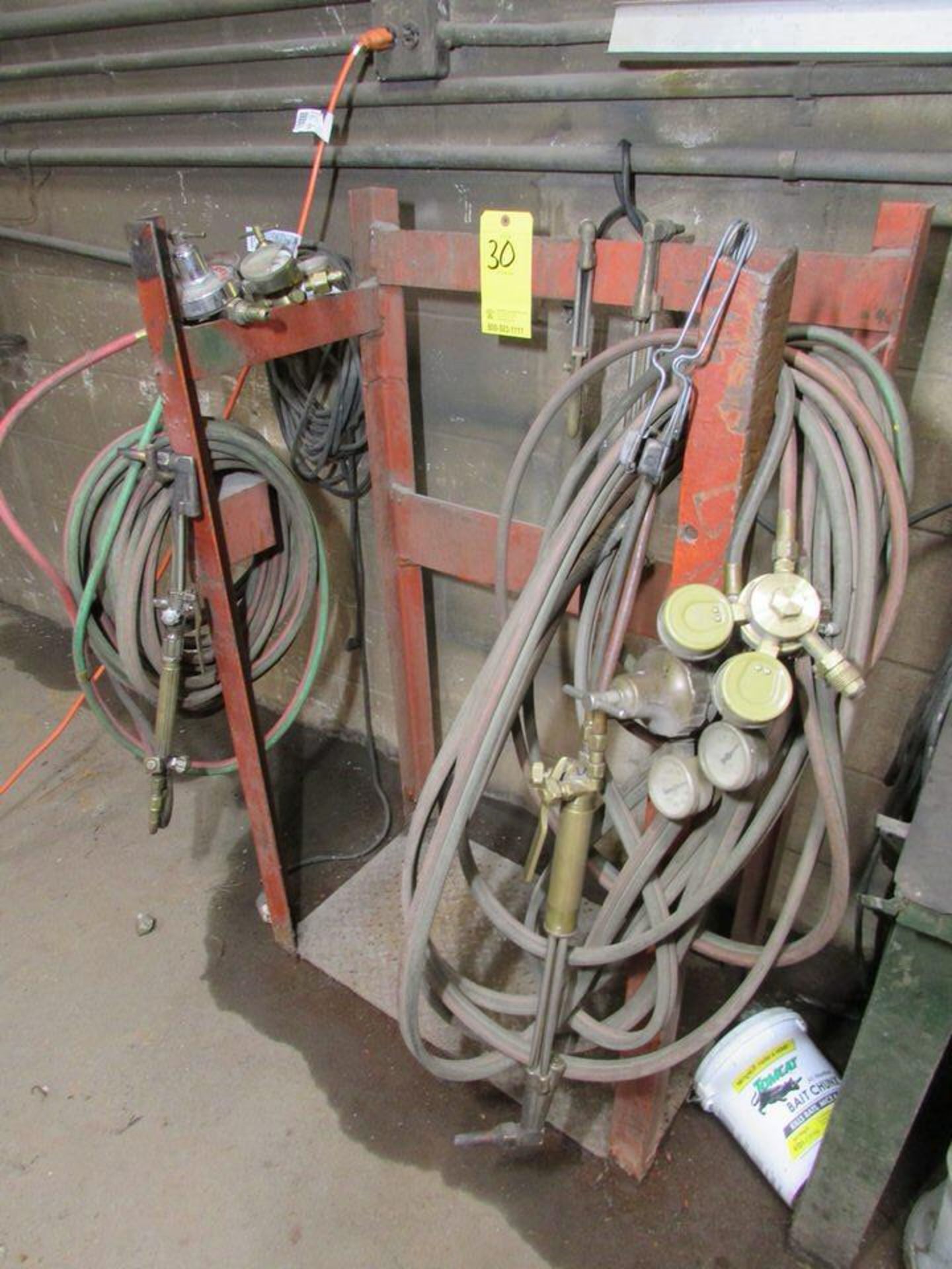 (2) Oxy Acetylene Cylinder Torch Racks; With Torch Hose, (7) Pressure Regulators and (4) Torches ( - Image 5 of 9