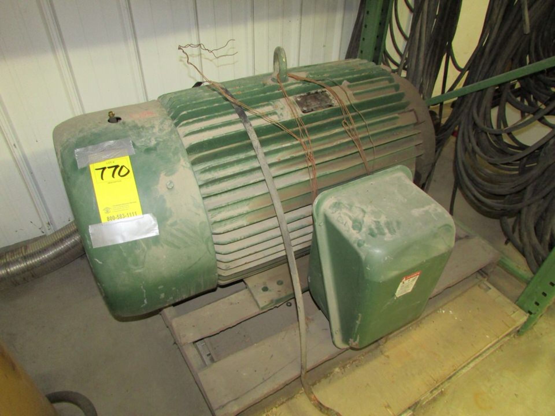 Toshiba 100HP 3-Phase Electric Motor, 444T Frame, Continuous Duty Rated, 1185RPM, 230/460V 246/