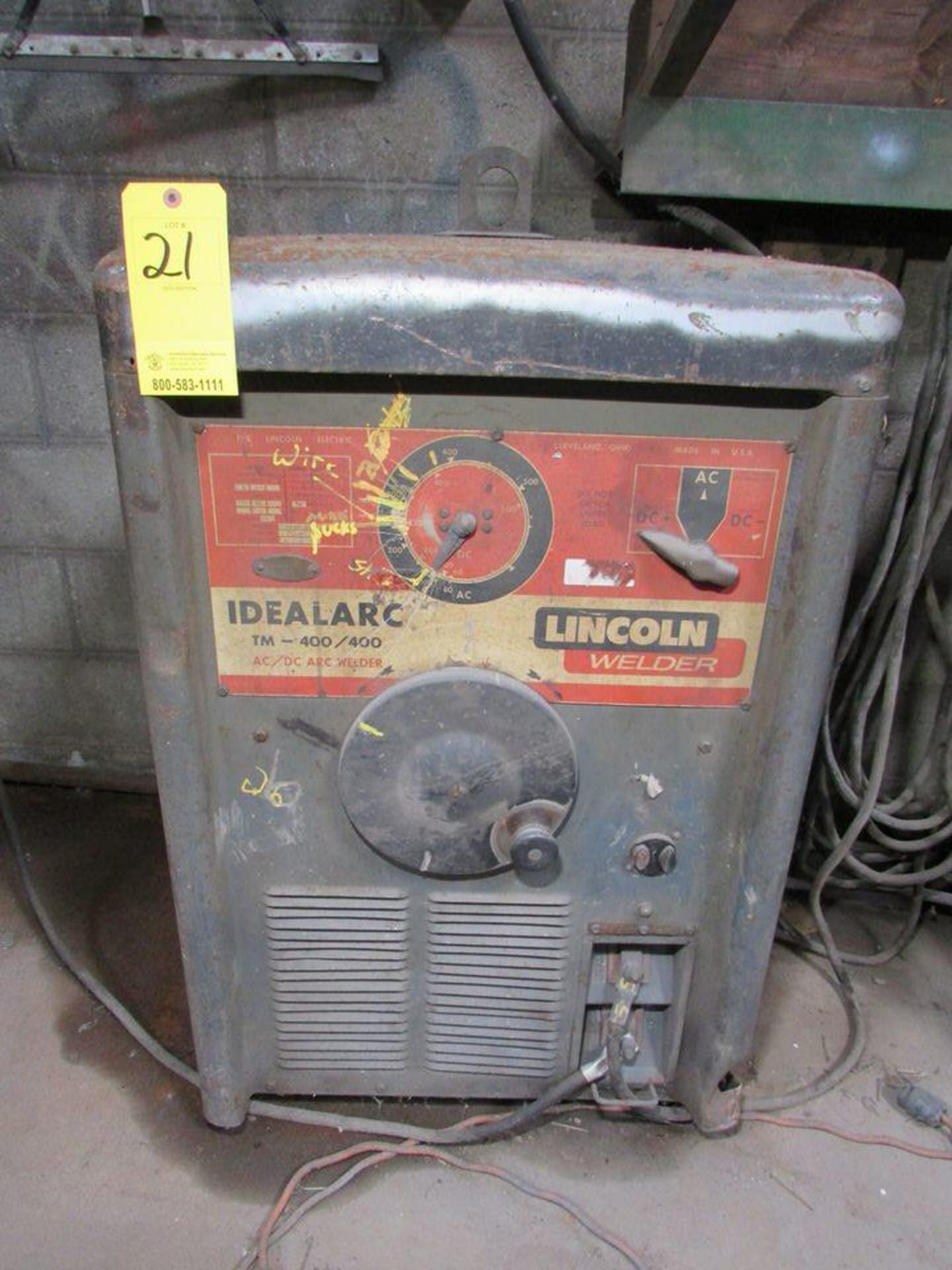 Lincoln Electric Idealarc 400-400 AC/DC Arc Welding Power Source, 400A 40V 60% Duty Cycle 76 Max OCV - Image 2 of 6