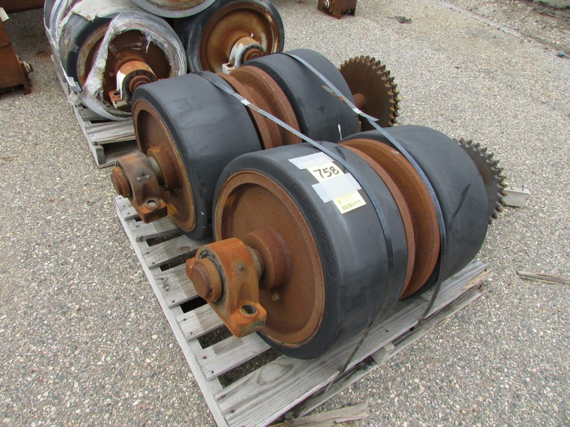 Spare Set of (2) 40-Ton Welding Positioner Electric Drive Rollers. Loc. 420 Main Ave E, West