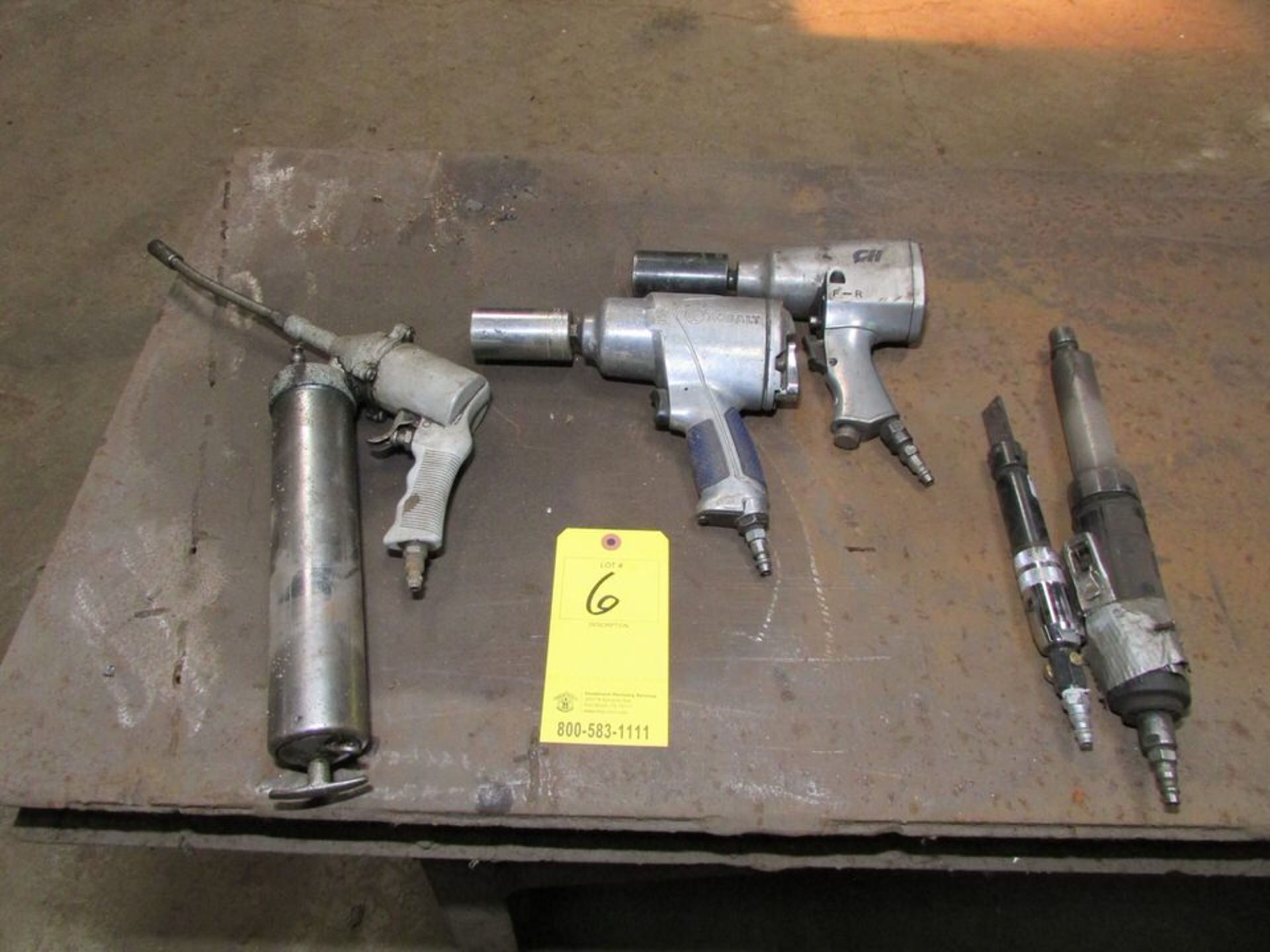 (5) Pneumatic Power Tools; Kobalt 1/2" Impact Wrench; CH 1/2" Impact Wrench; Die Grinder; Astro