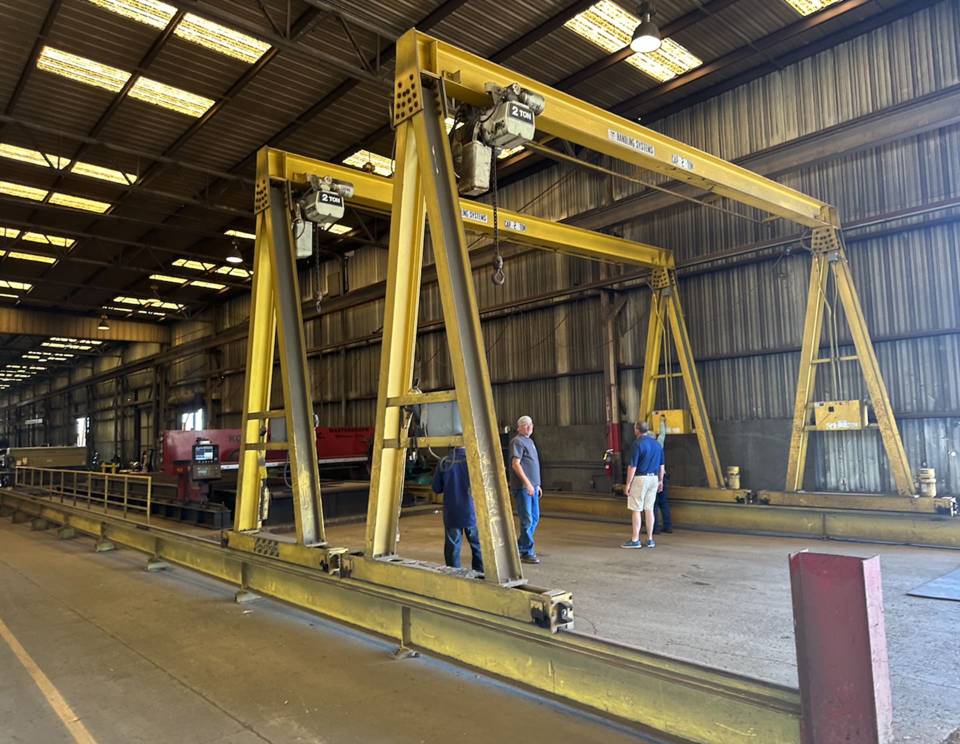 (2) Coffing Girder Gantry Crane 2 Ton Capacity on Runway