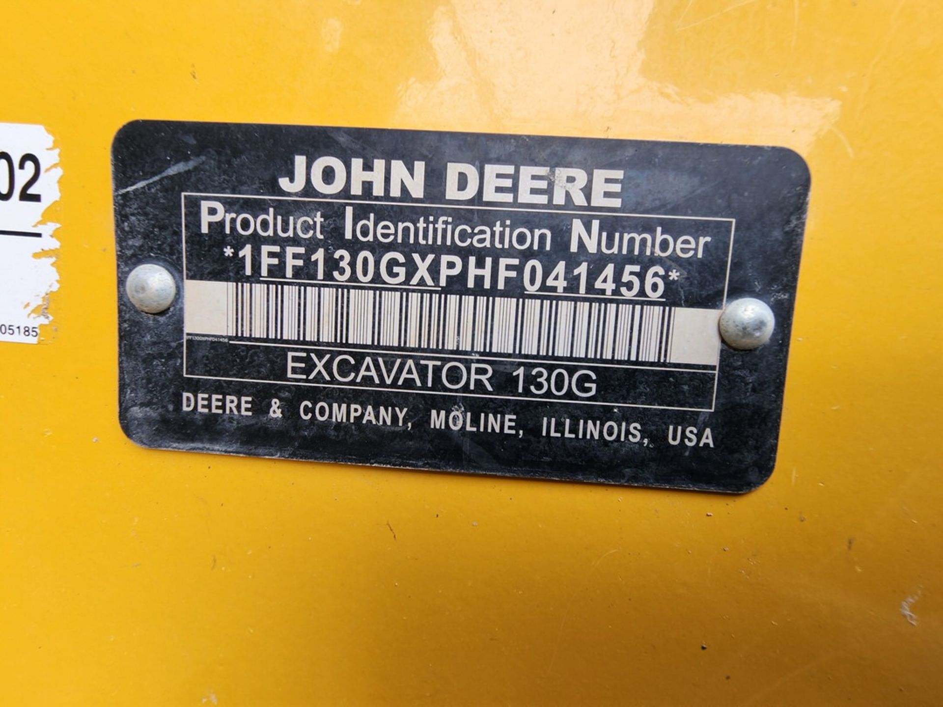 2017 John Deere 130G Excavator 102" Blade Attachment; W/ 17"W Bucket - Image 30 of 32