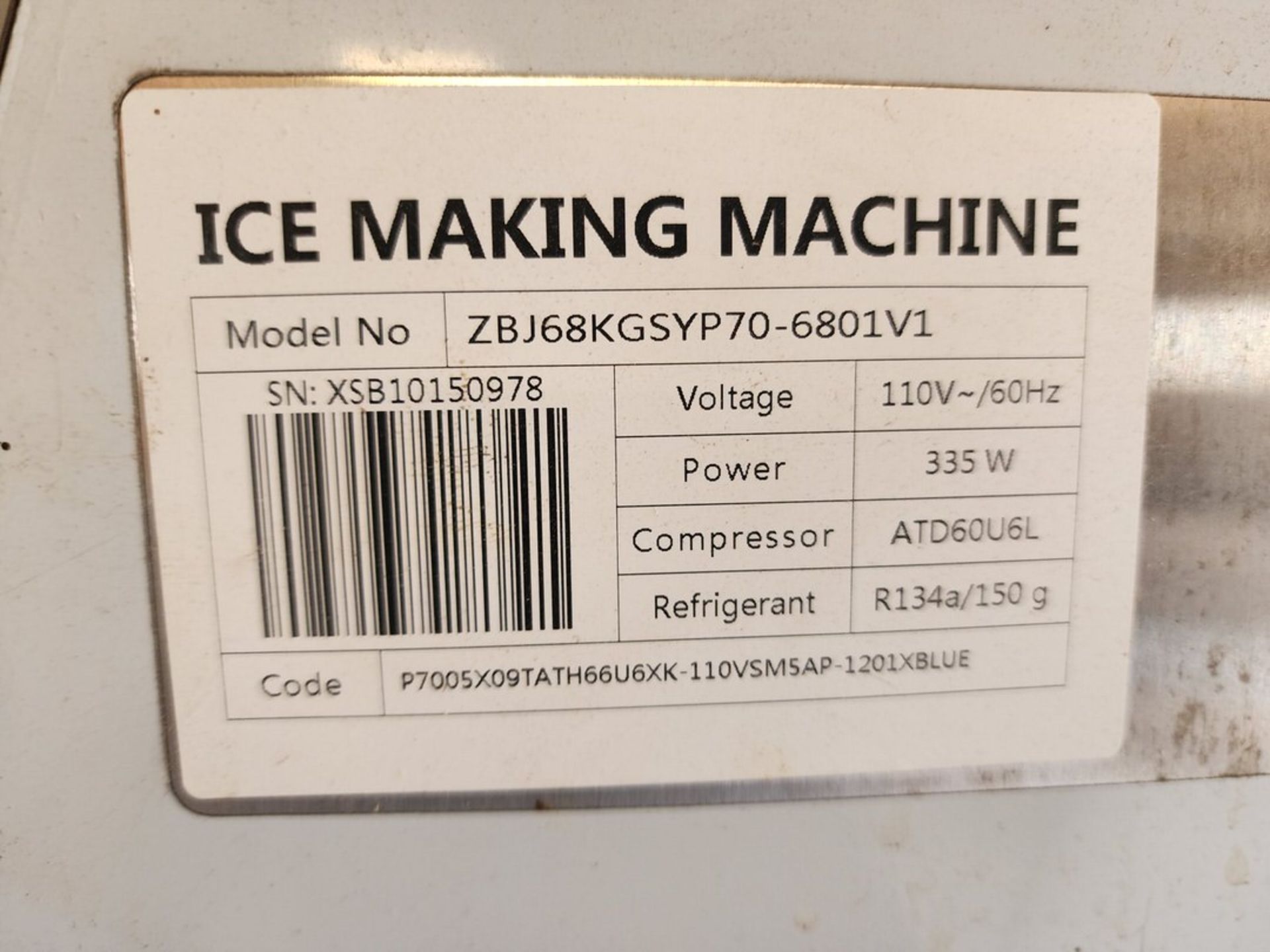 ZBJ68KGSYP70-6801V1 Ice Maker 110V, 335W, 60HZ, Refrigerant: R134a - Image 5 of 5