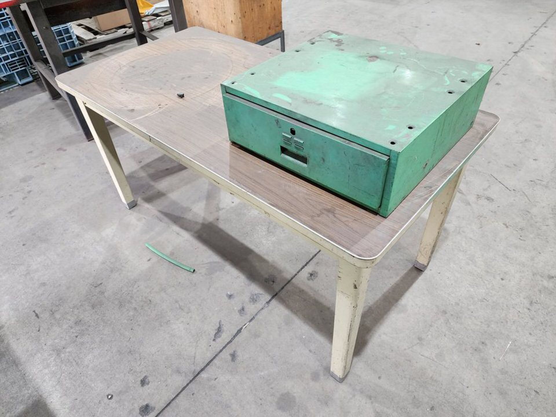 Assorted Contents (1) Work Desk; (1) Matl. Cabinet; (1) Stl Table, 48" x 48" x 36-1/2"H - Image 4 of 7