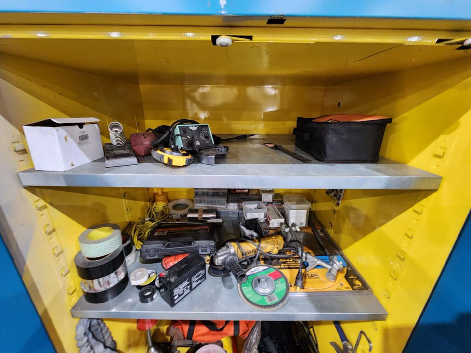Material Cabinet To Include But Not Limited To: 4-1/2" Angle Grinder; Fllor Jack; Lifting Equipment; - Image 4 of 25