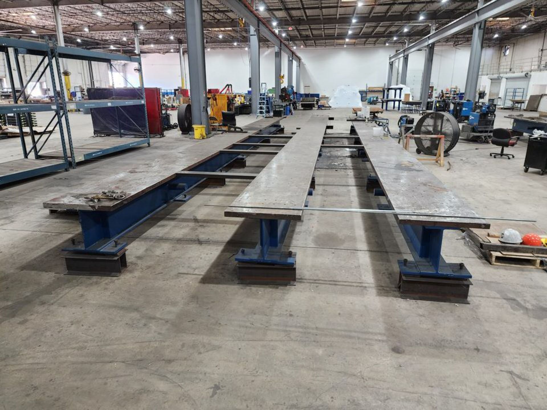 (3) Stl Tables 45'6" x 29-1/2" x 34"H Welded Together)