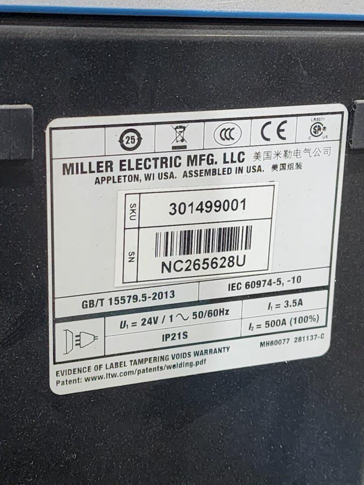 Miller CP-302 Mig Welder 200-230/460V, 3PH, 38/33/16.5A - Image 9 of 9