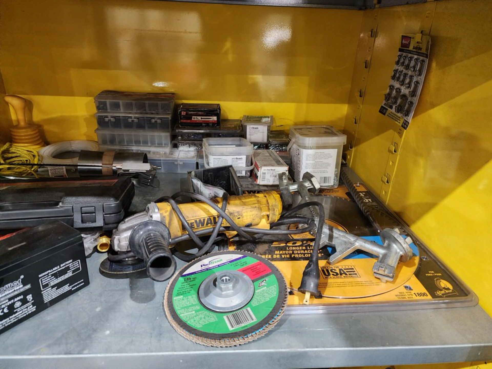 Material Cabinet To Include But Not Limited To: 4-1/2" Angle Grinder; Fllor Jack; Lifting Equipment; - Image 6 of 25