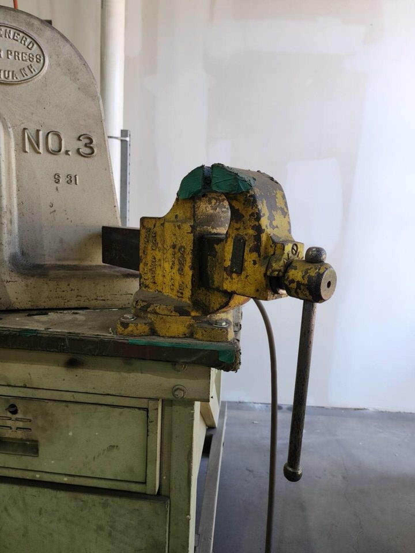 Work Table W/ Greenerd 3-ton Arbor Press; W/ 4" Vise - Image 7 of 8