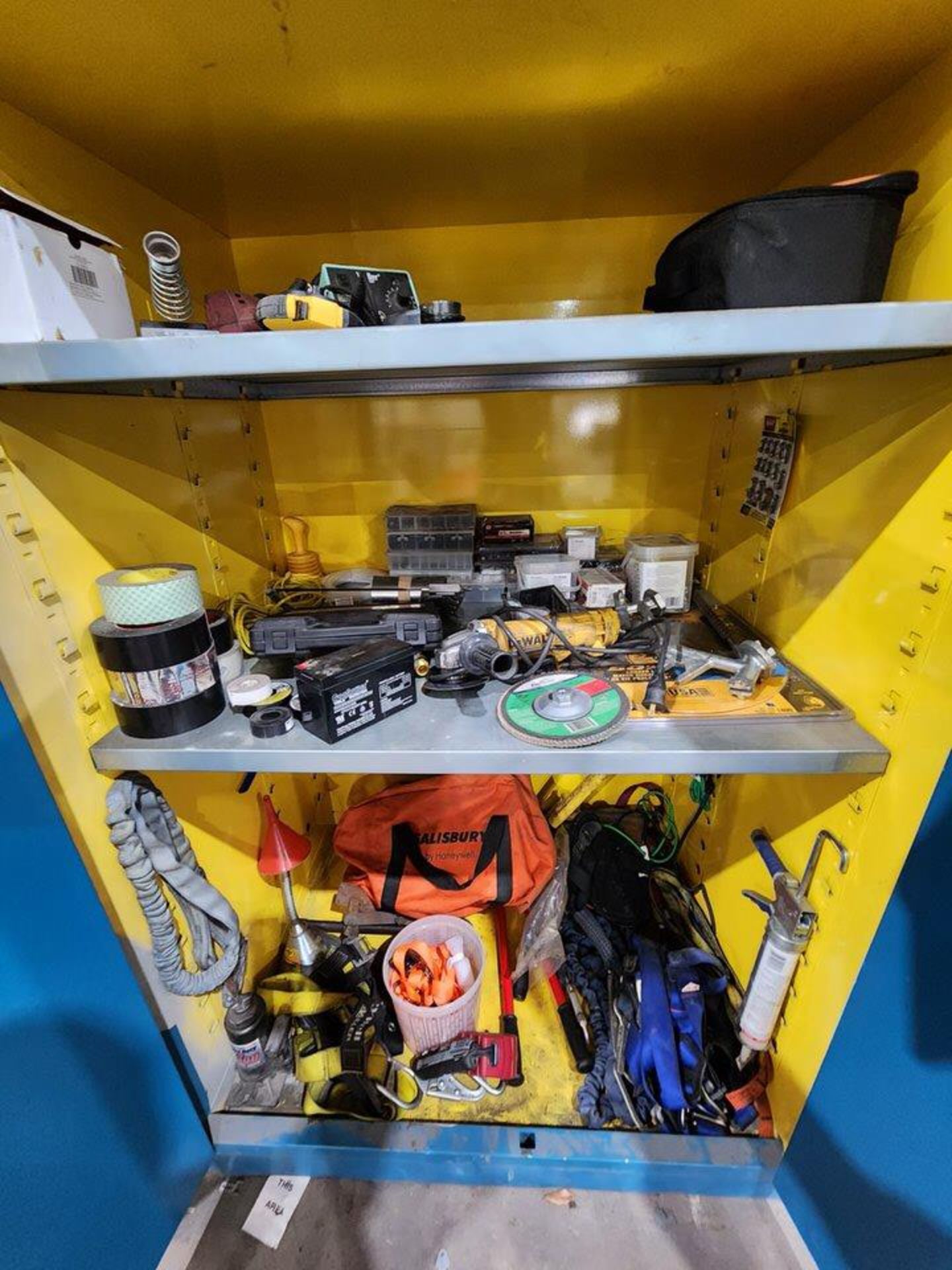 Material Cabinet To Include But Not Limited To: 4-1/2" Angle Grinder; Fllor Jack; Lifting Equipment; - Image 3 of 25