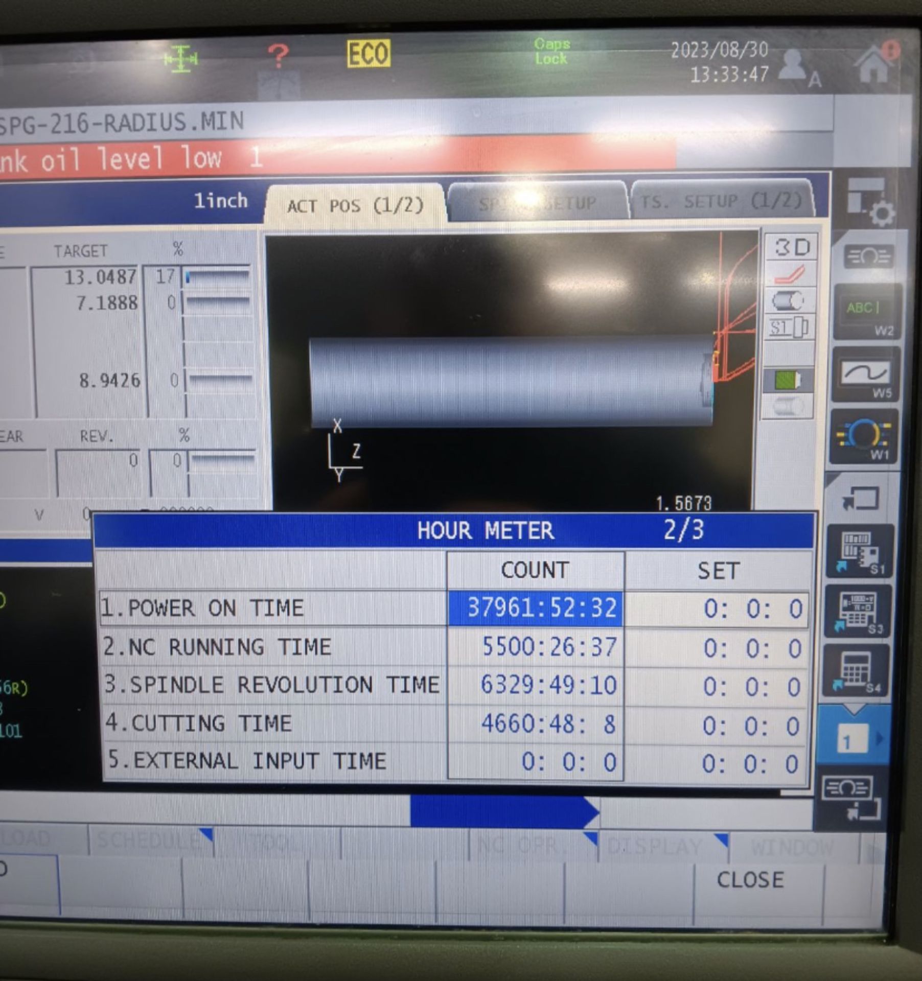 2017 Okuma LB3000EXII Horizontal Lathe 3-Axis; 220/480V, 3PH, 60HZ, 38kva, FLA: 99.8/45.8A; W/ Okuma - Image 2 of 18