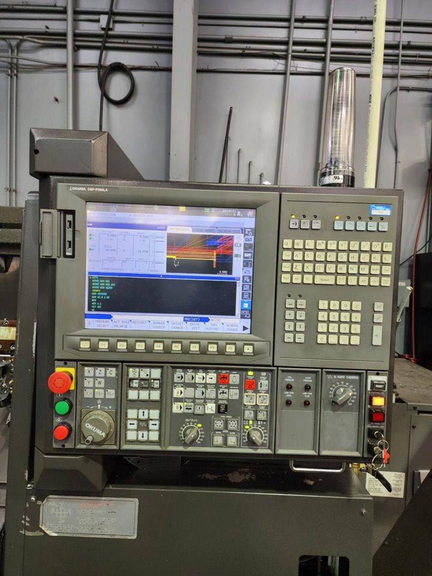 2017 Okuma LB3000EXII Horizontal Lathe 3-Axis; 220/480V, 3PH, 60HZ, 38kva, FLA: 99.8/45.8A; W/ Okuma - Image 9 of 20