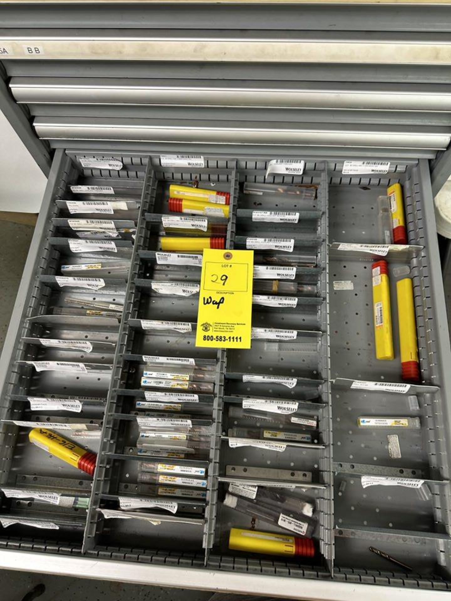 15 Drawer Lista Tool Cabinet w/ Cont: Assort Tooling - Image 9 of 16