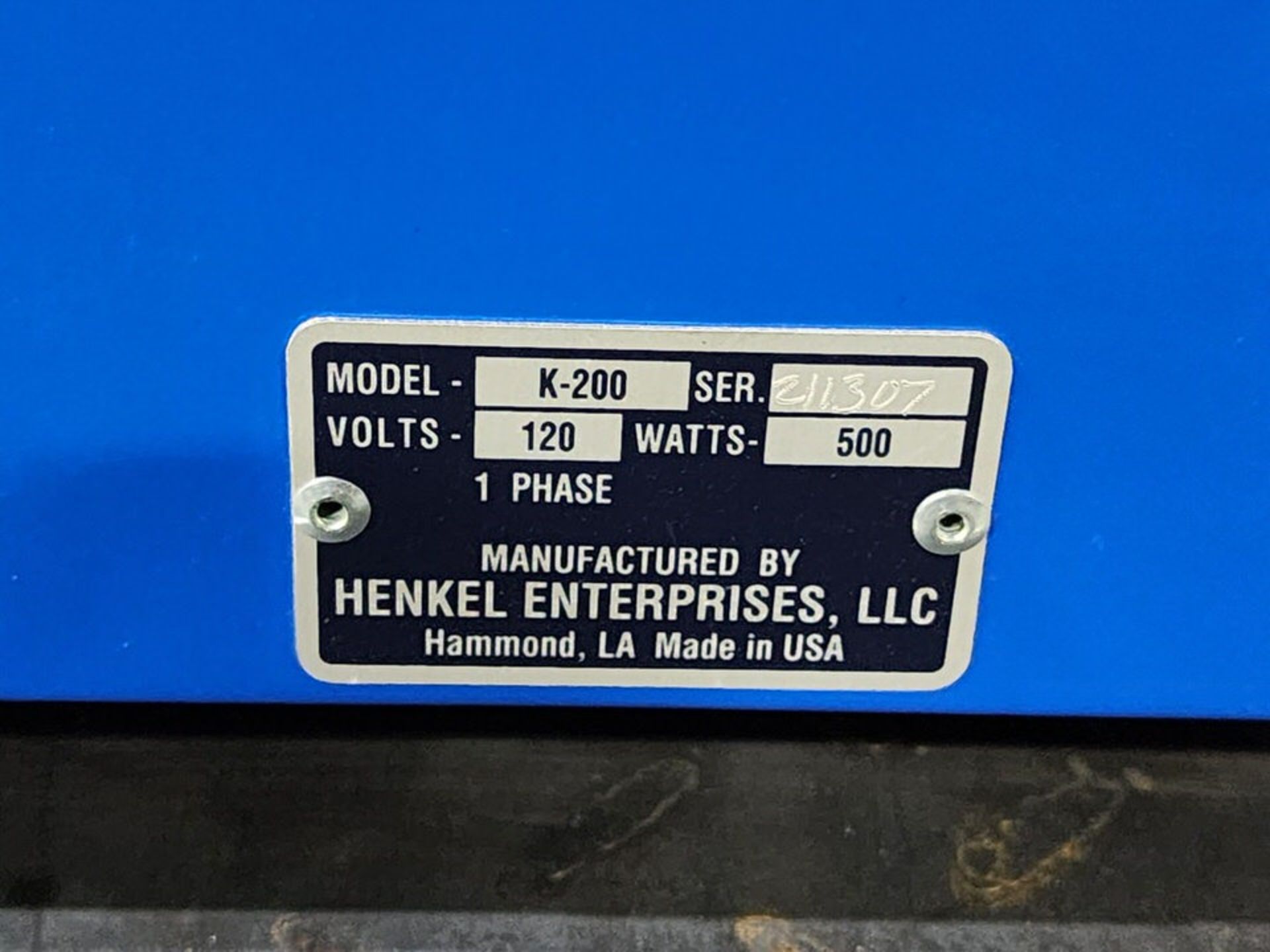 Henkel K-200 Rod Oven 120V, 500W, 1PH - Image 7 of 7