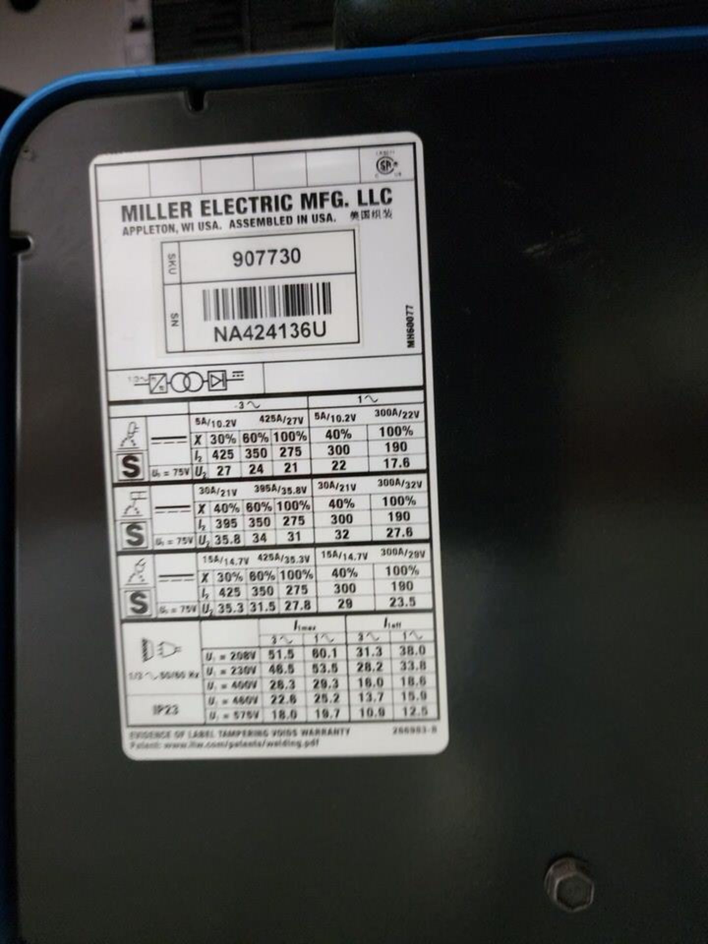 Miller XMT 350 6-Pack XMT 350 Field Pro Welding System W/ (6) XMT 350 Welders, 208-575V; W/ Rack - Image 12 of 34