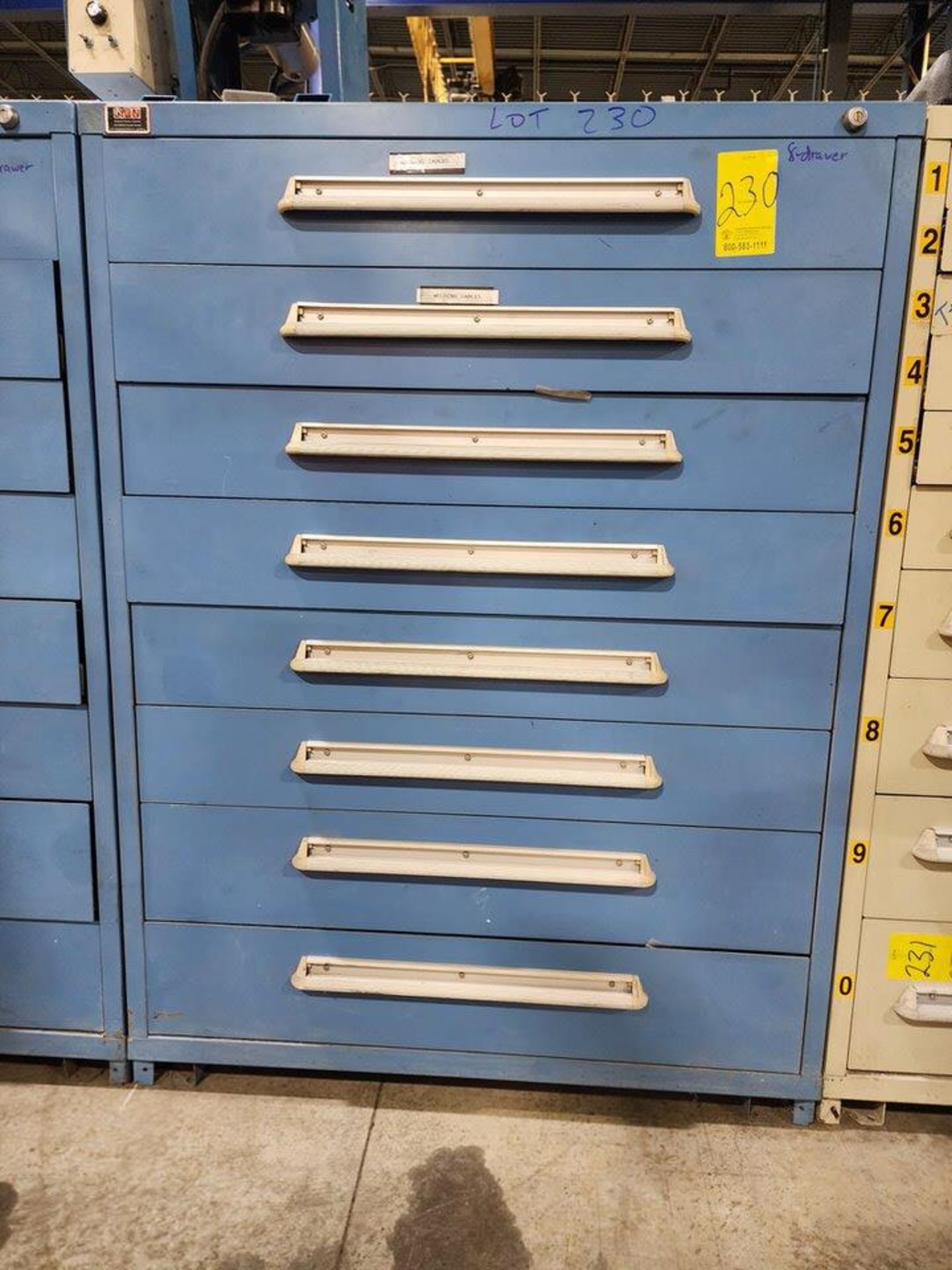 8-Drawer Modular Cabinet W/ Contents W/ Assorted Welding & Hardware Contents