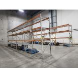 (2) Sections Of Pallet Racking (10) 144" x 48" Uprights, (48) 120" Crossbeams (Contents Excluded)
