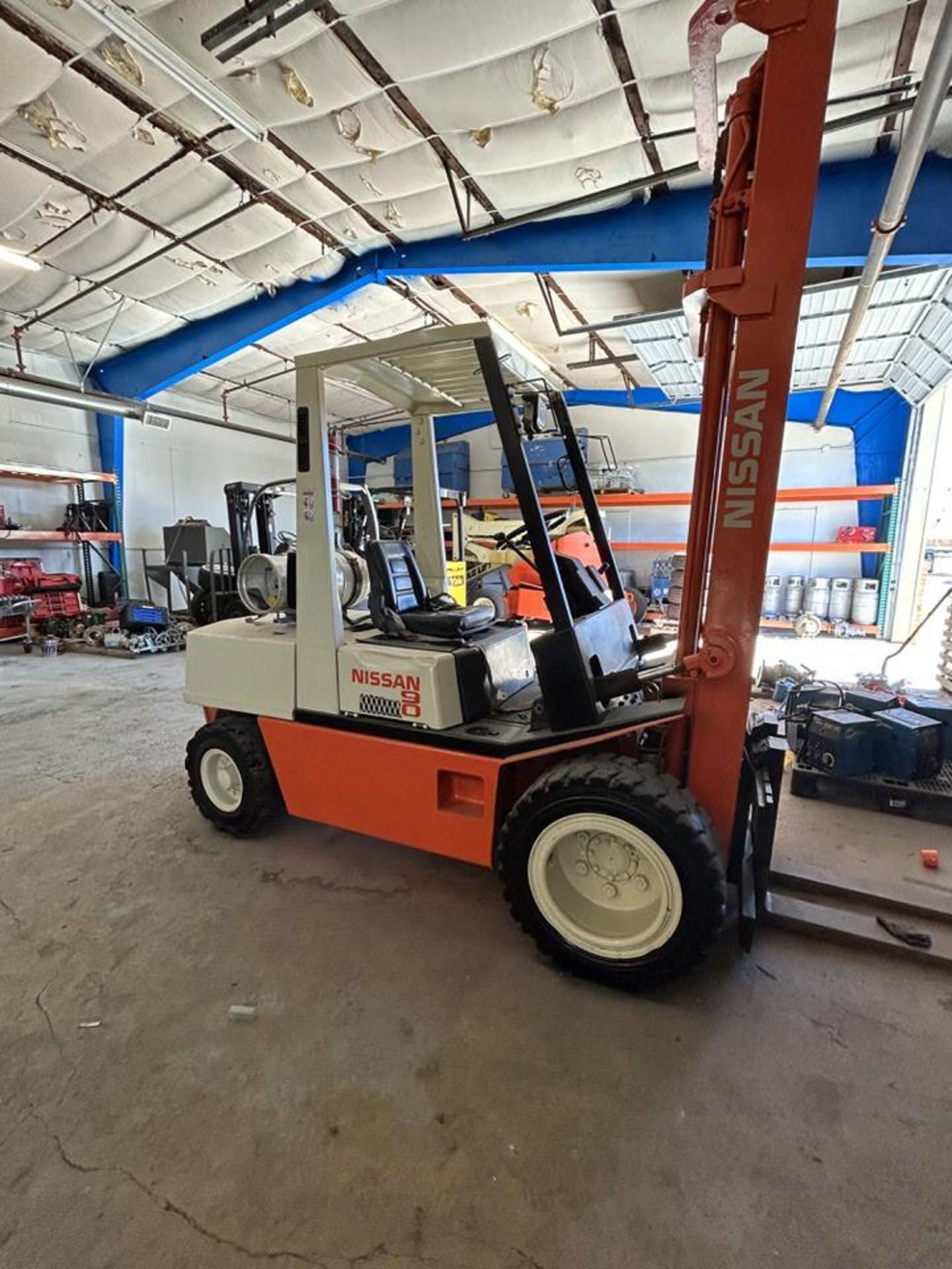 Nissan 90 Forklift, 8,000 lbs Capacity, LP Gas