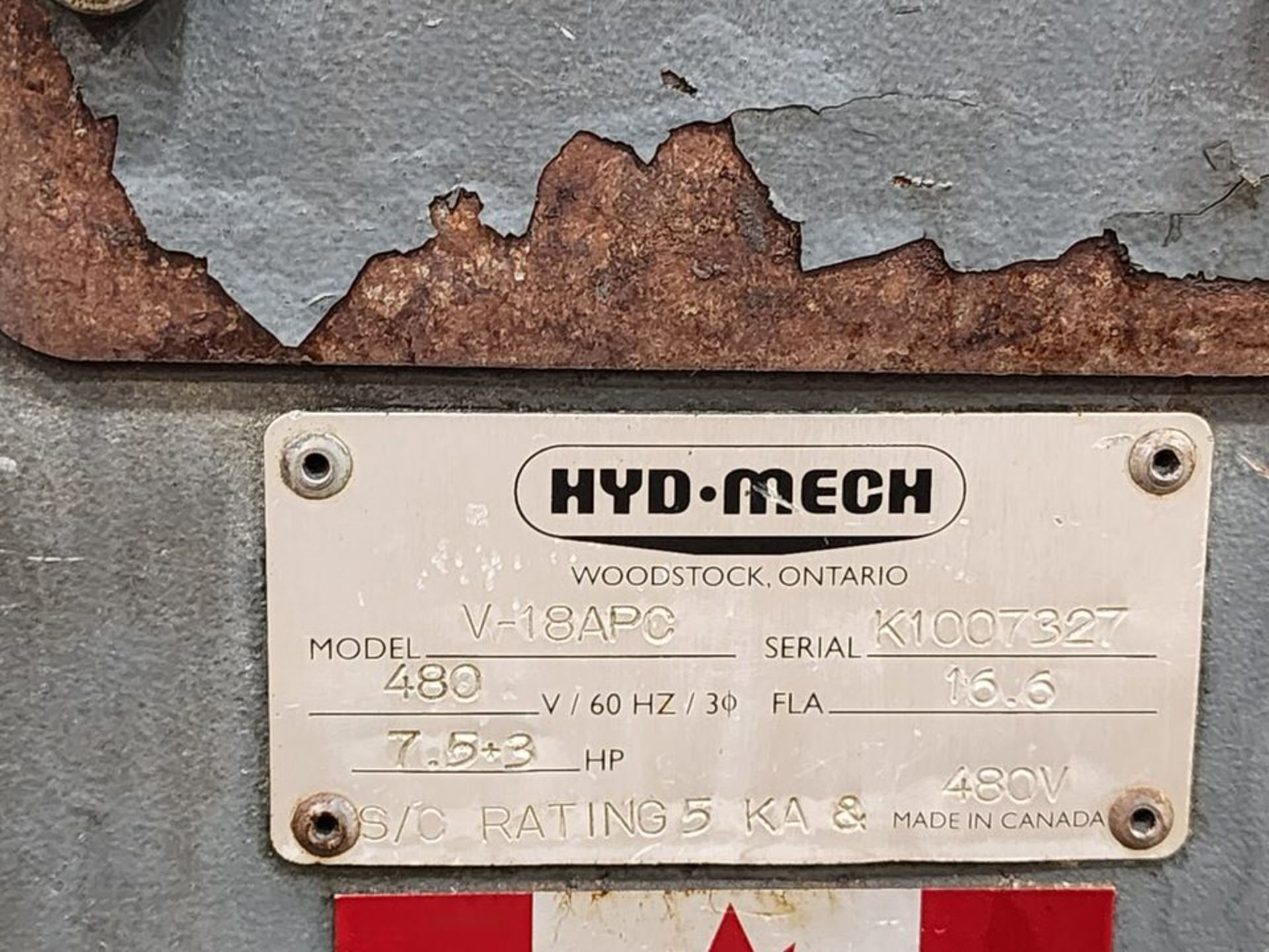Hyd-Mech V-18APC CNC Vertical Band Saw 7.5+3HP, 480V, 3PH, 60HZ; 45L To 45R Blade Angle, 5HP VFD - Image 34 of 41