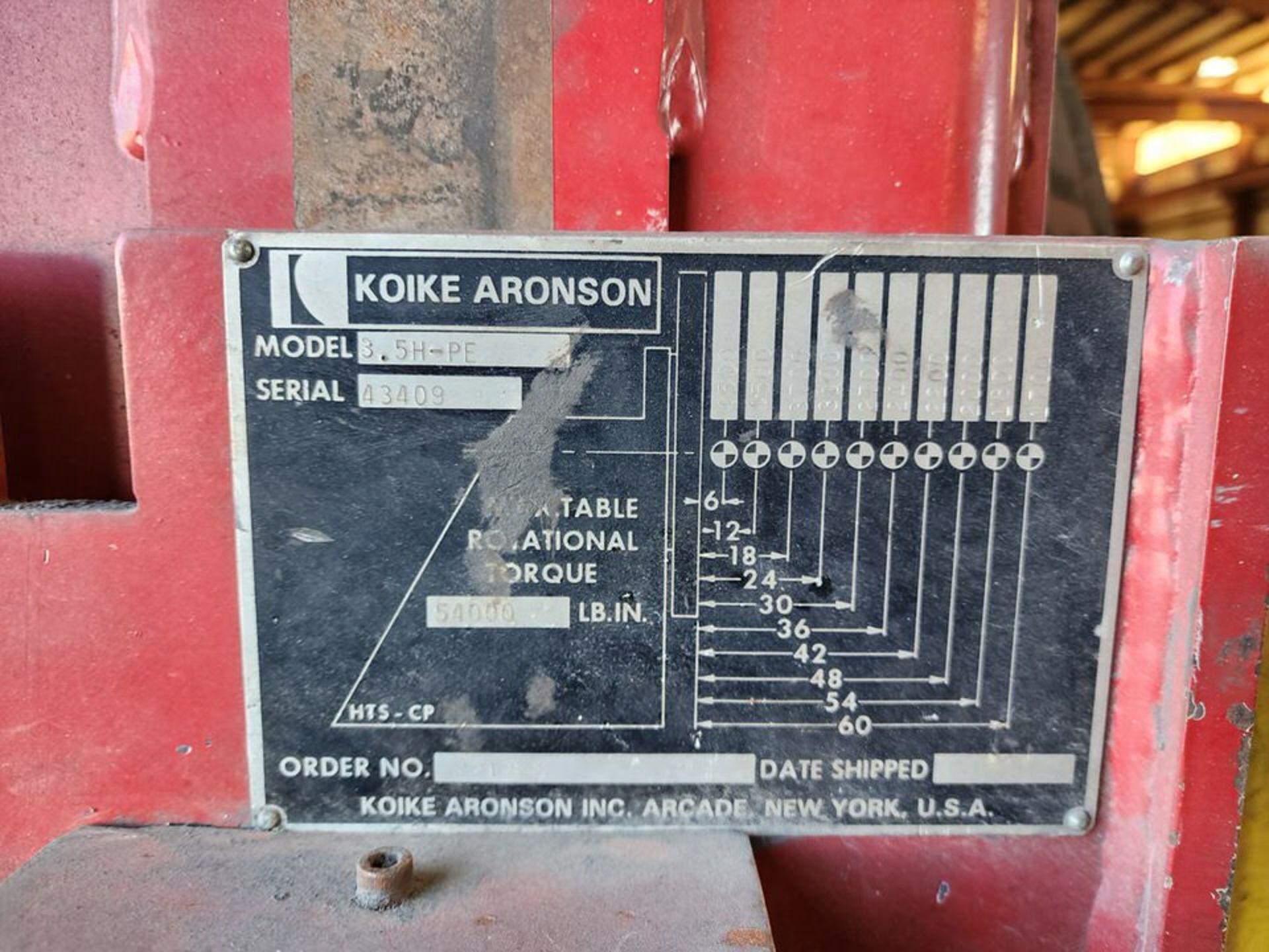 Koike Aronson 3.5T-PE Welding Positioner 480V, 3PH, 60HZ; W/ Miller Deltaweld 452 Welder W/ Miller - Image 14 of 27