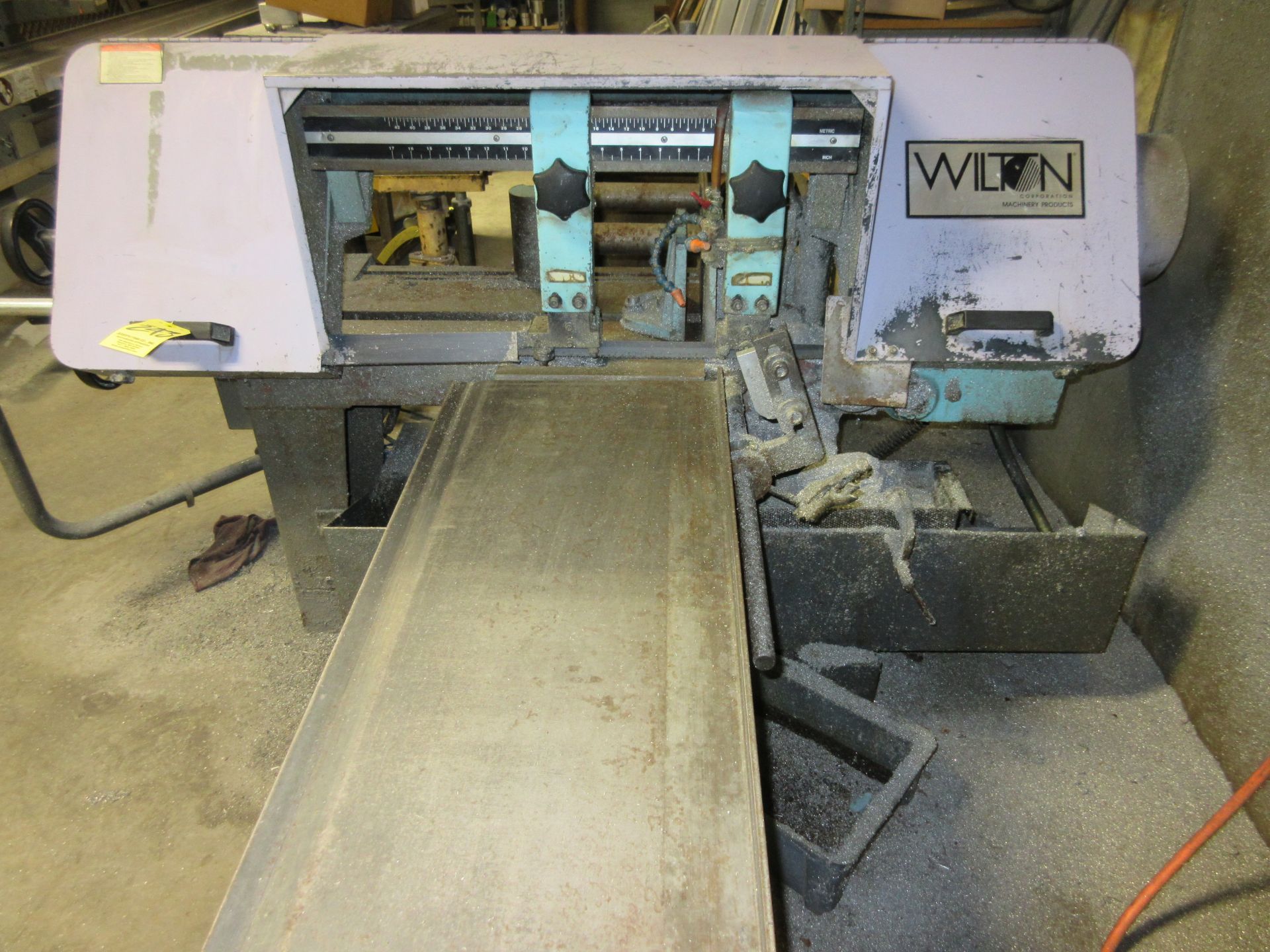 (1) Wilton 7040 Horizontal Band Saw, S/N 704016 w/ Outfeed Conveyor