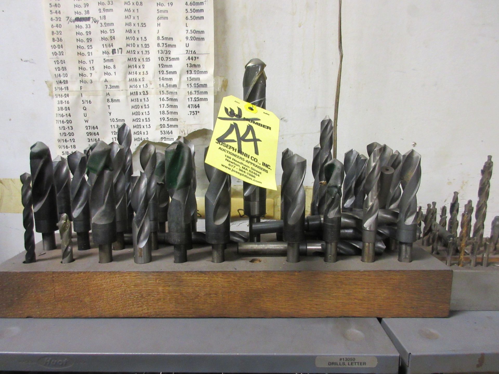 LOT (4) Huot Drill Index Cabinets w/ Large Drills, Rough Cutters, Reamers, Drills Along Top - Image 5 of 5