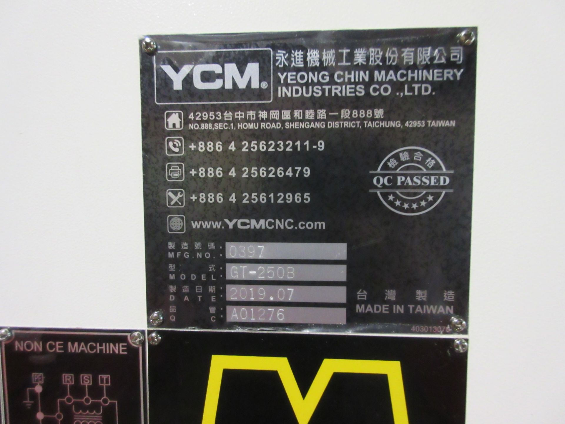 2019 YCM GT-250B CNC Lathe s/n 0397, 10” Chuck, 21.6” Swing, YCM Fanuc TXP-100FA CNC Control, 3.46/ - Image 12 of 14