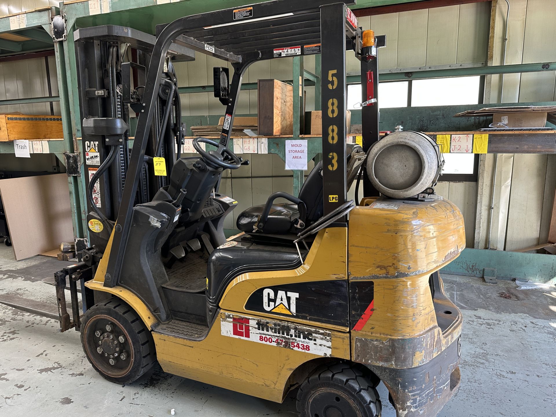 Caterpillar 2C5000 LPG Forklift s/n AT9040091, Side Shift, 4,750 ...