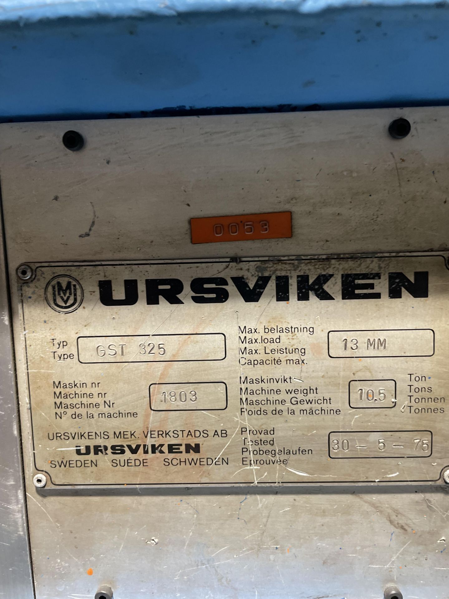 (1) Pullmax-UMV Ursviken Model GST-325 Hydraulic Plate Shear S/N 1803, 96” (RIG LOAD FEE $4,500.00) - Image 4 of 7