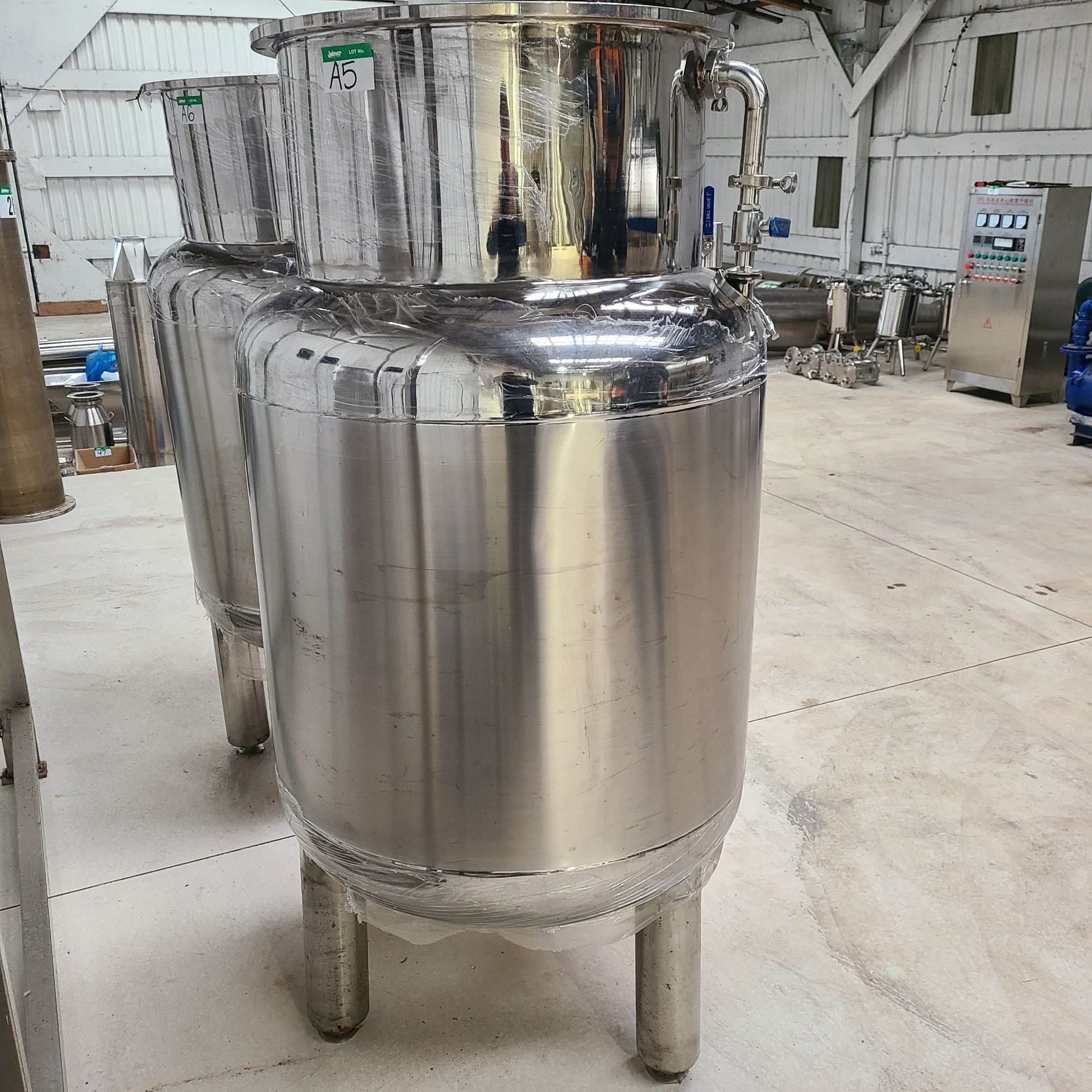 SS PRESSURE TANK - 65 IN. TOTAL HEIGHT, 31 IN. DIA. x 40 IN. H TANK - Image 2 of 4