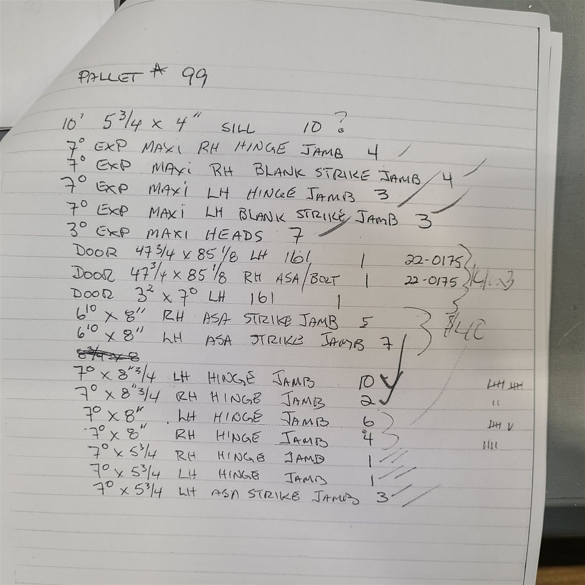 PALLET OF JAMB MATERIAL (SEE PHOTO FOR APPROX. LIST OF CONTENTS) - Image 2 of 2