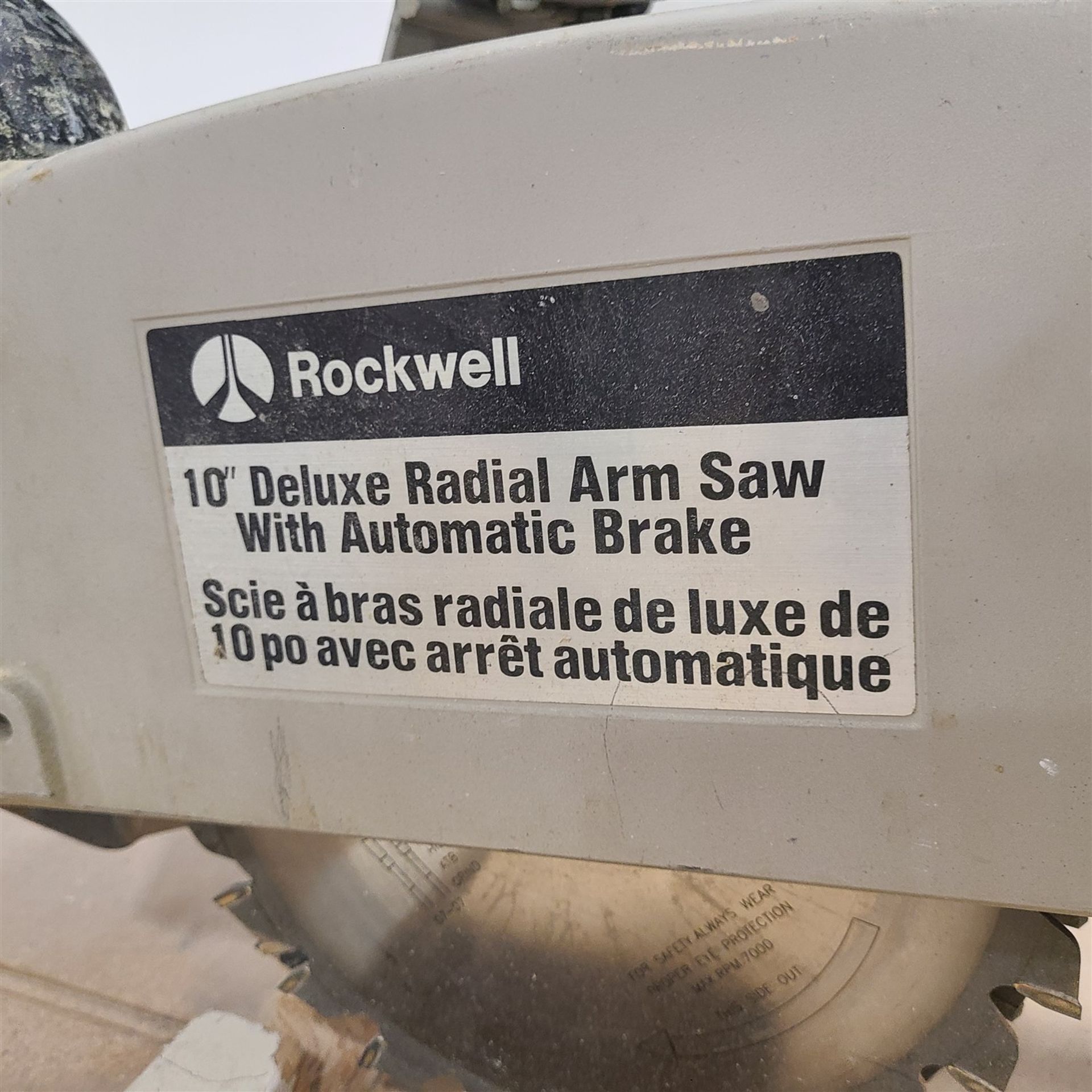 ROCKWELL 10 IN. RADIAL ARM SAW, 110V/1 - Image 3 of 3