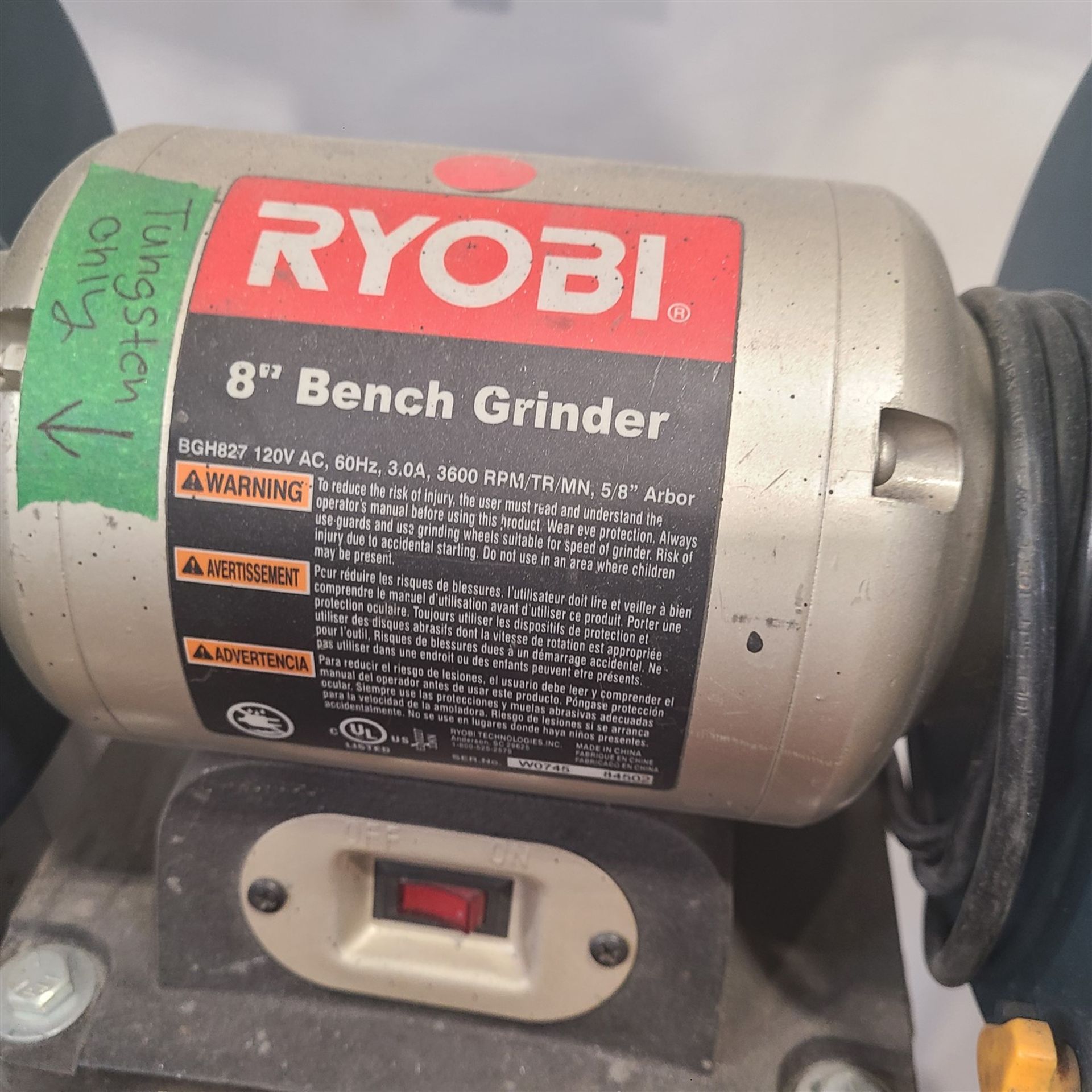 RYOBI 8 IN. BENCH GRINDER ON STAND - Image 2 of 2