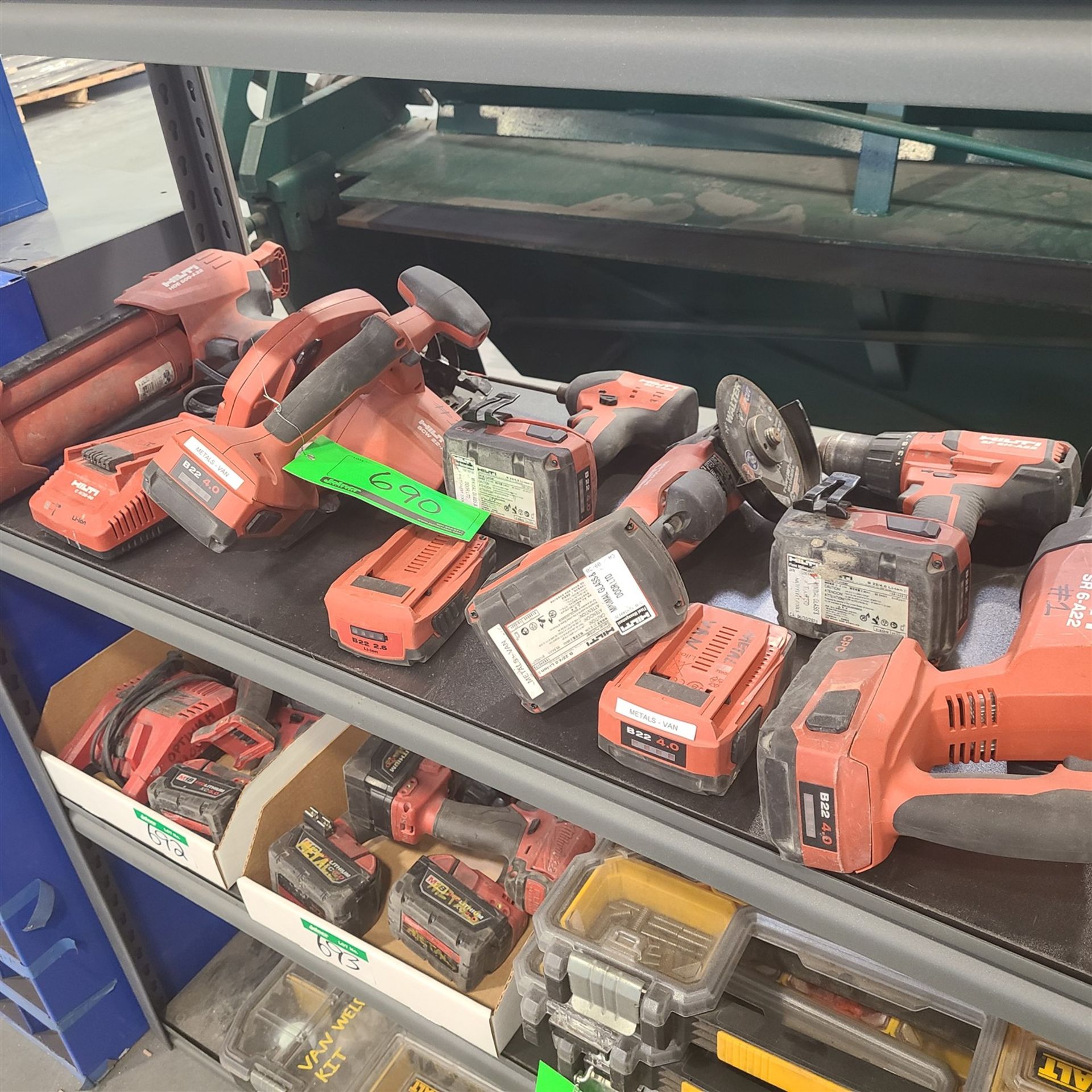 LOT OF ASSORTED HILTI CORDLESS TOOLS W/CHARGER