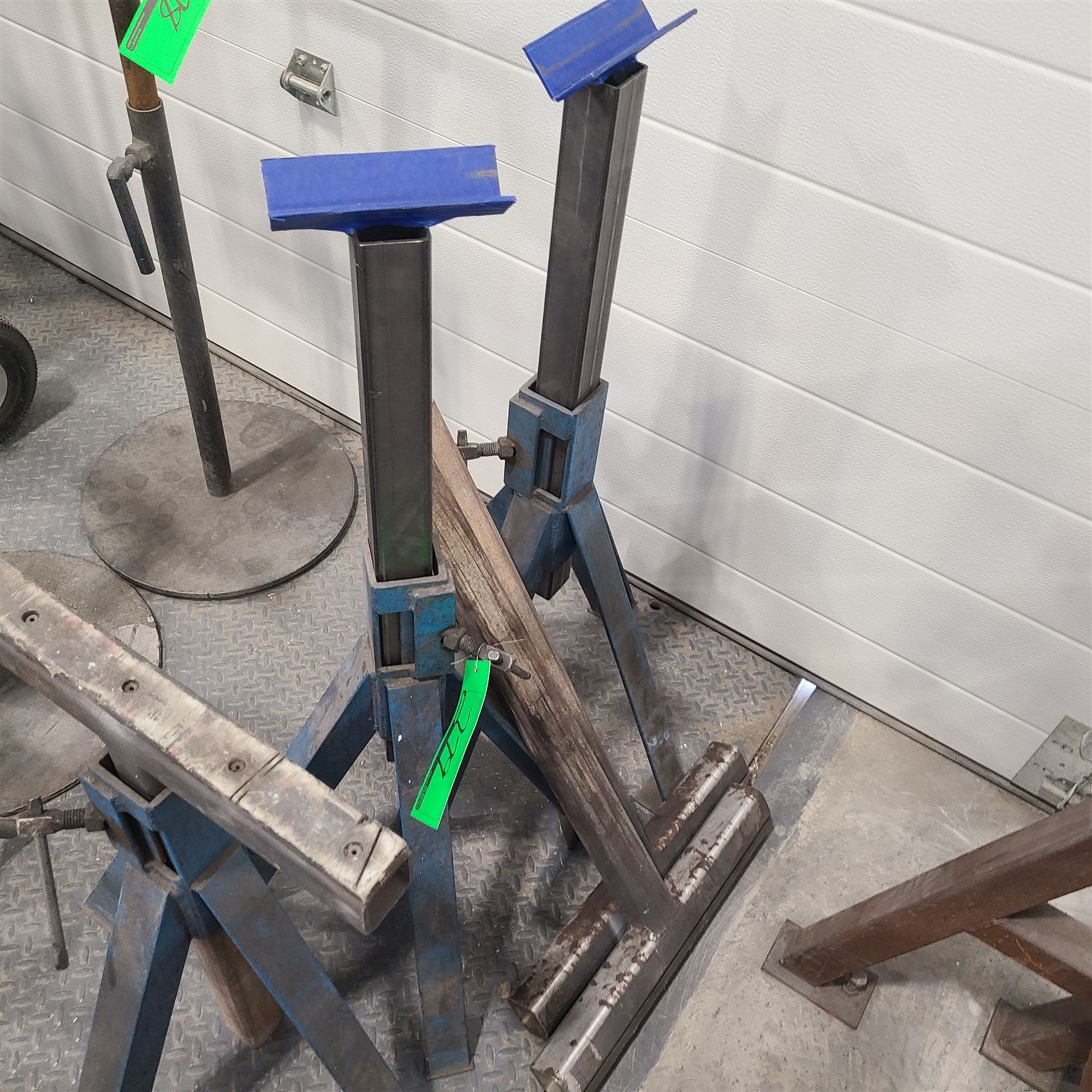 4 BLUE STEEL WORK STANDS - Image 2 of 2