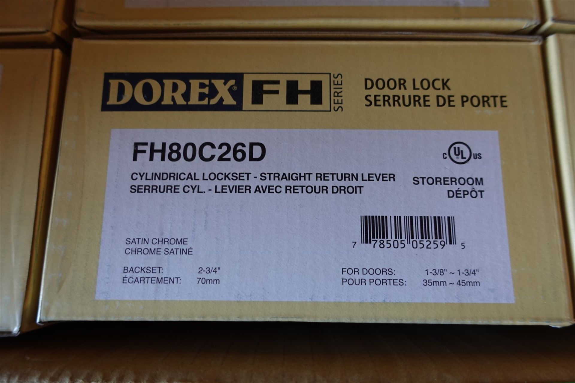 DOREX FH SERIES DOOR CYLINDRICAL LOCK SET FH80C26D SATIN CHROME - Image 2 of 2
