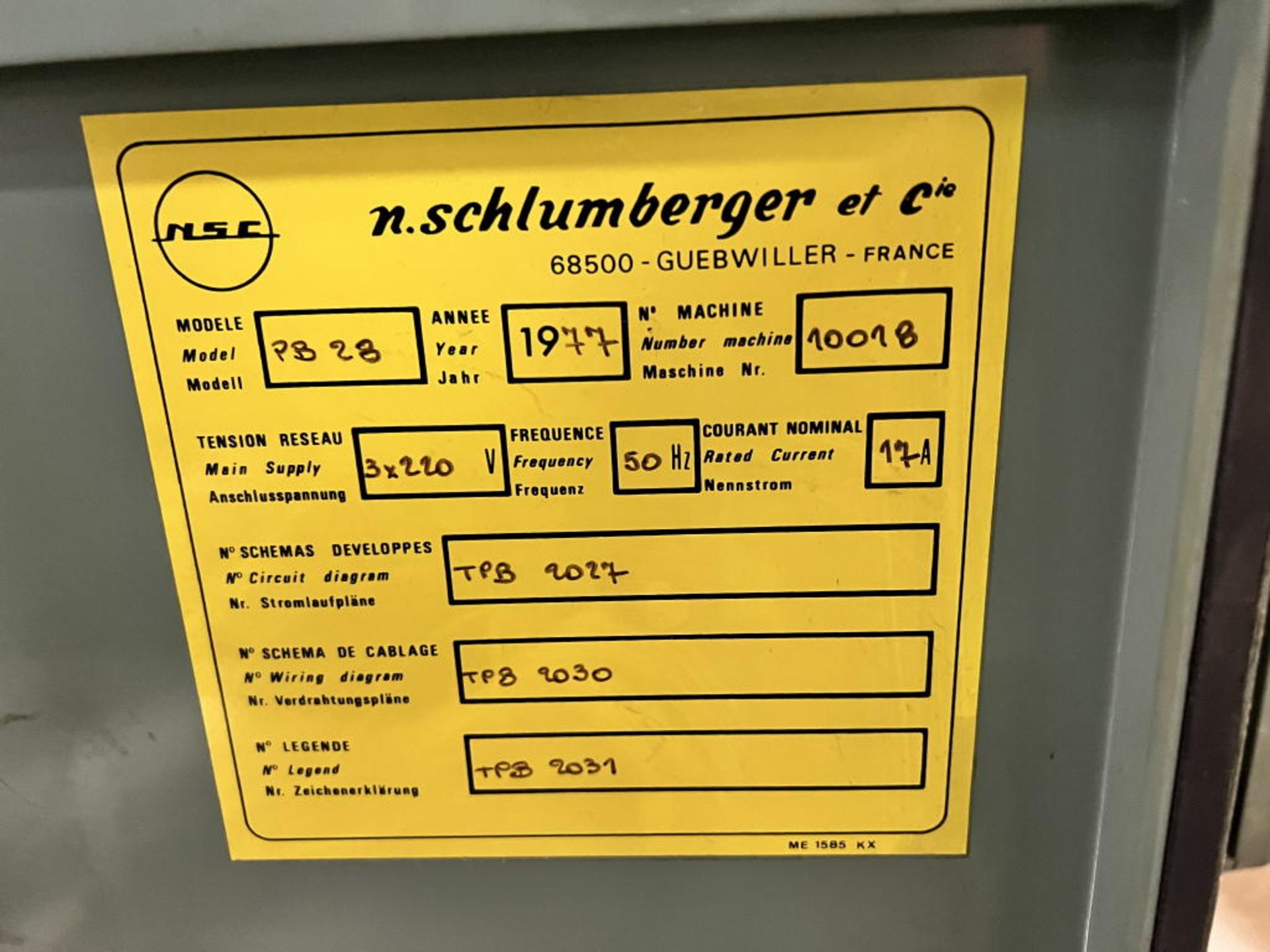 1977 NSC SCHLUMBERGER MODEL PB28LC RECTILINEAR COMB W/ 24 FEEDS, S/N: 10078 - Image 7 of 19