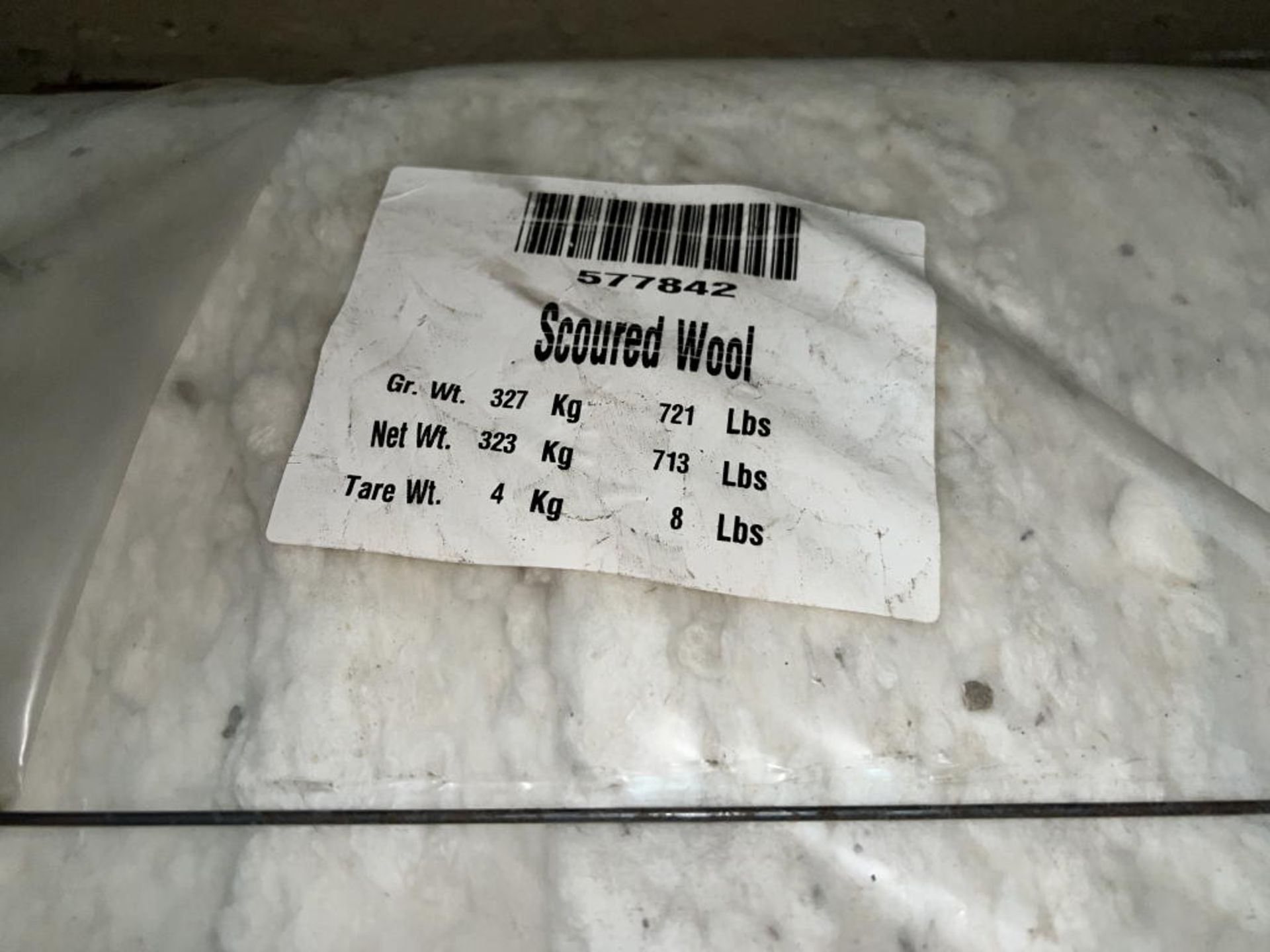 713LB. BALE OF SCOURED WOOL, 18.2 MICRON MT WOOL - Image 3 of 3