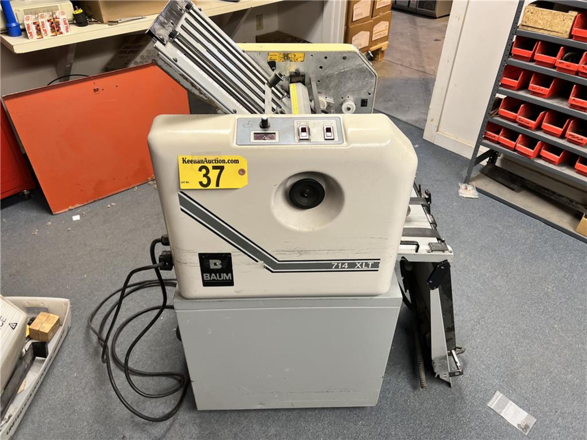 BAUM C43XLTD-2-P-1, 14X20 SERIES, TABLETOP FOLDER, S/N:014UA0007, REQUIRES REPAIR, GOOD VACUUM PUMP