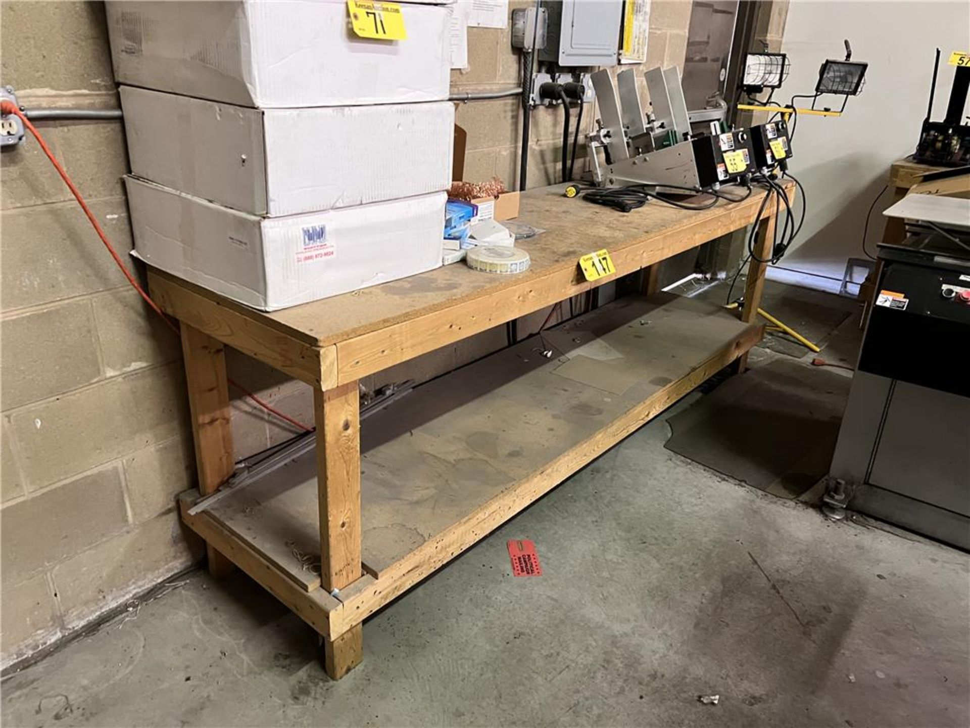 8' X 2' WOODEN WORK BENCH