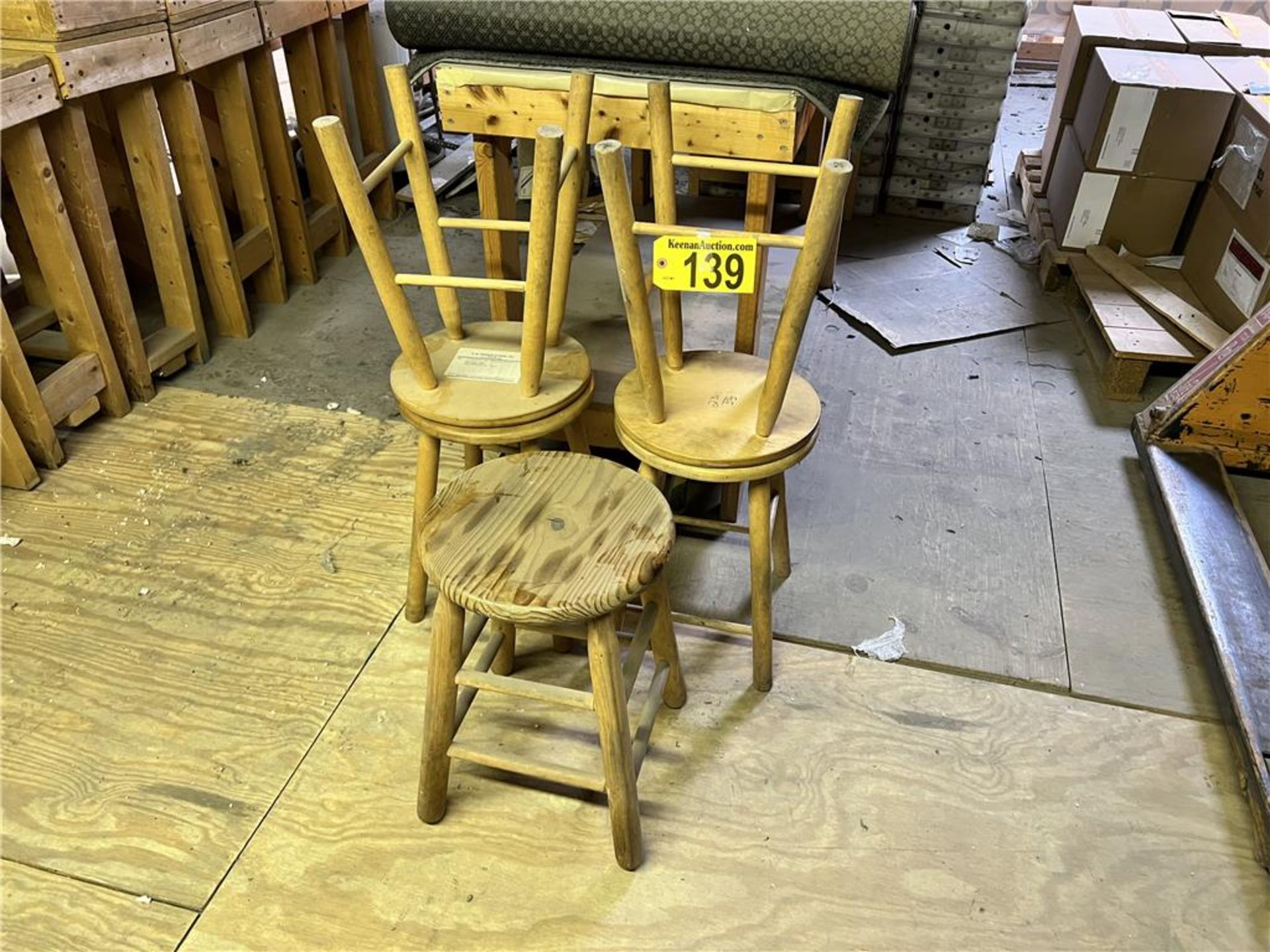 TIMES THE MONEY: (6) 19"H WOODEN STOOLS